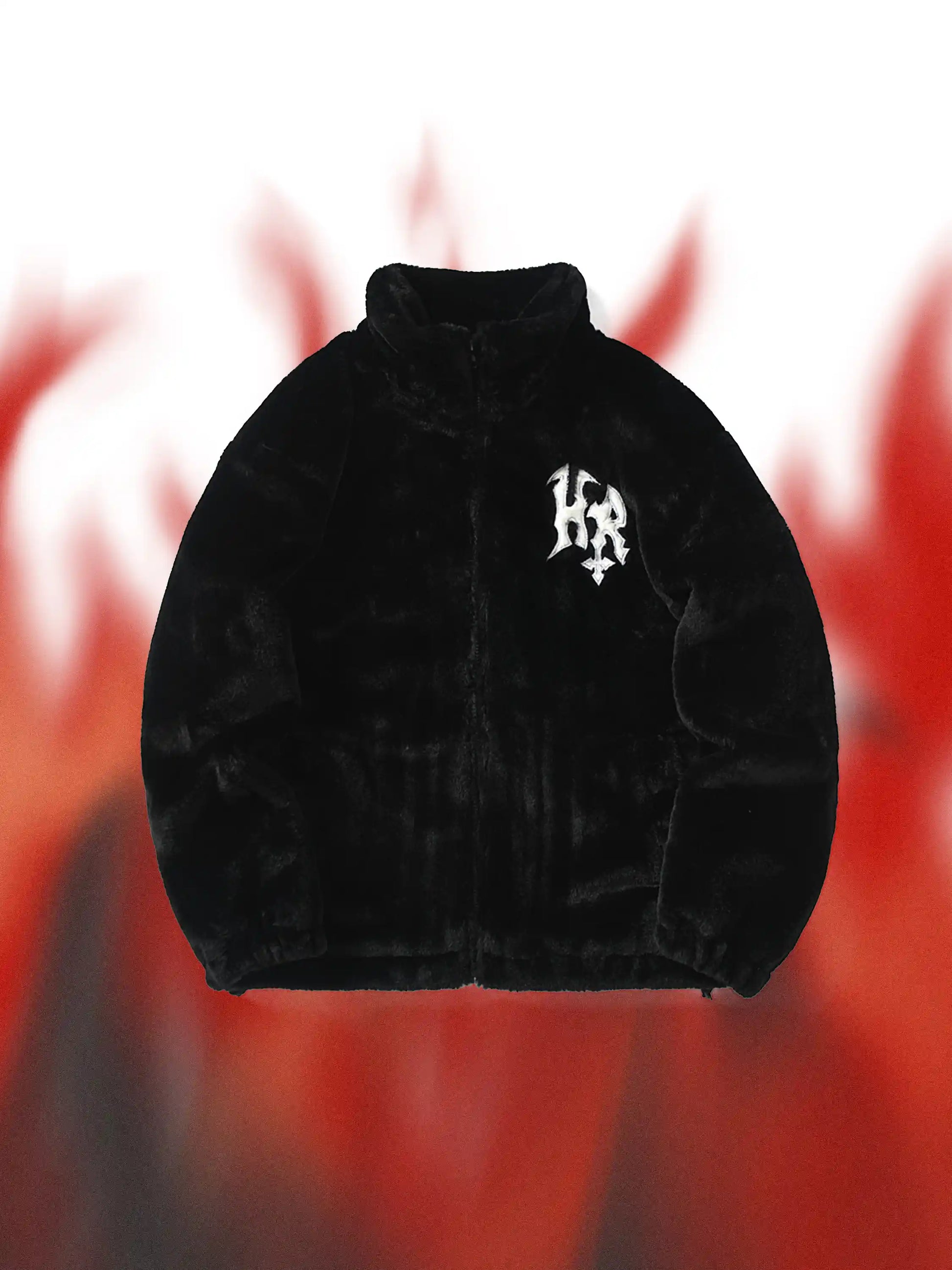 Plush Monogram Embroidered Coat