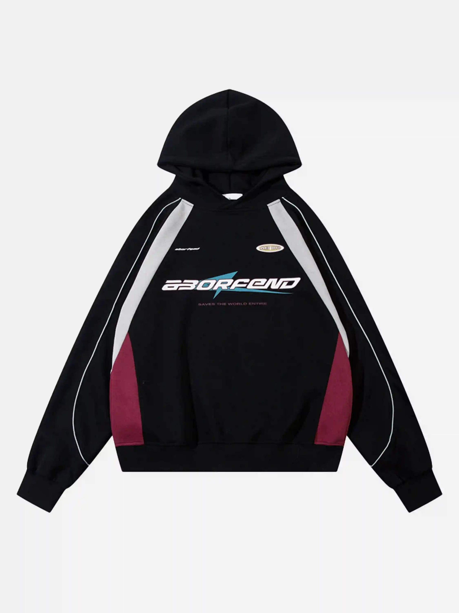 Disguisen Retro Patchwork Hip-Hop Hoodie