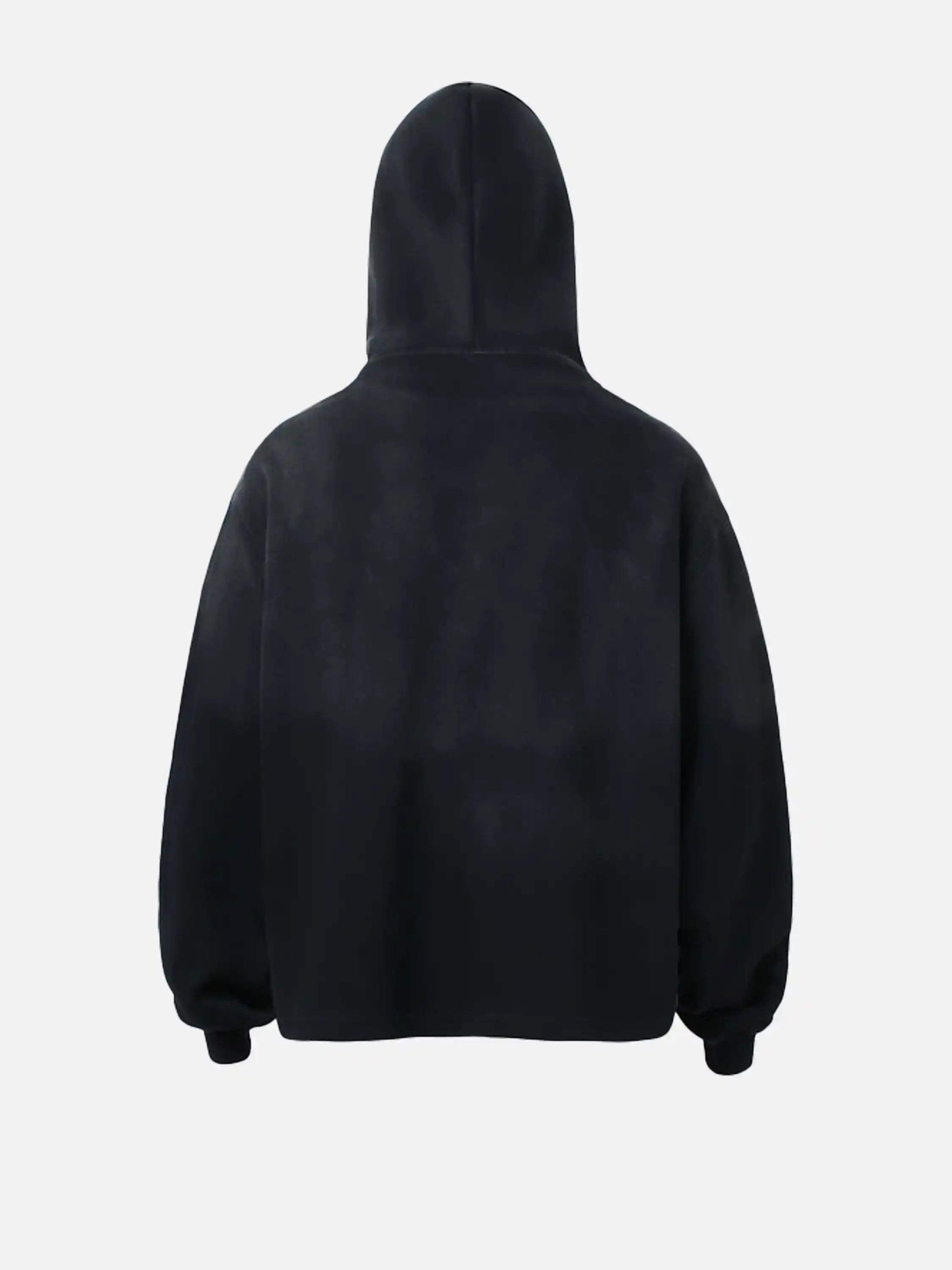 Graffiti Letter Gradient Distressed Hoodie