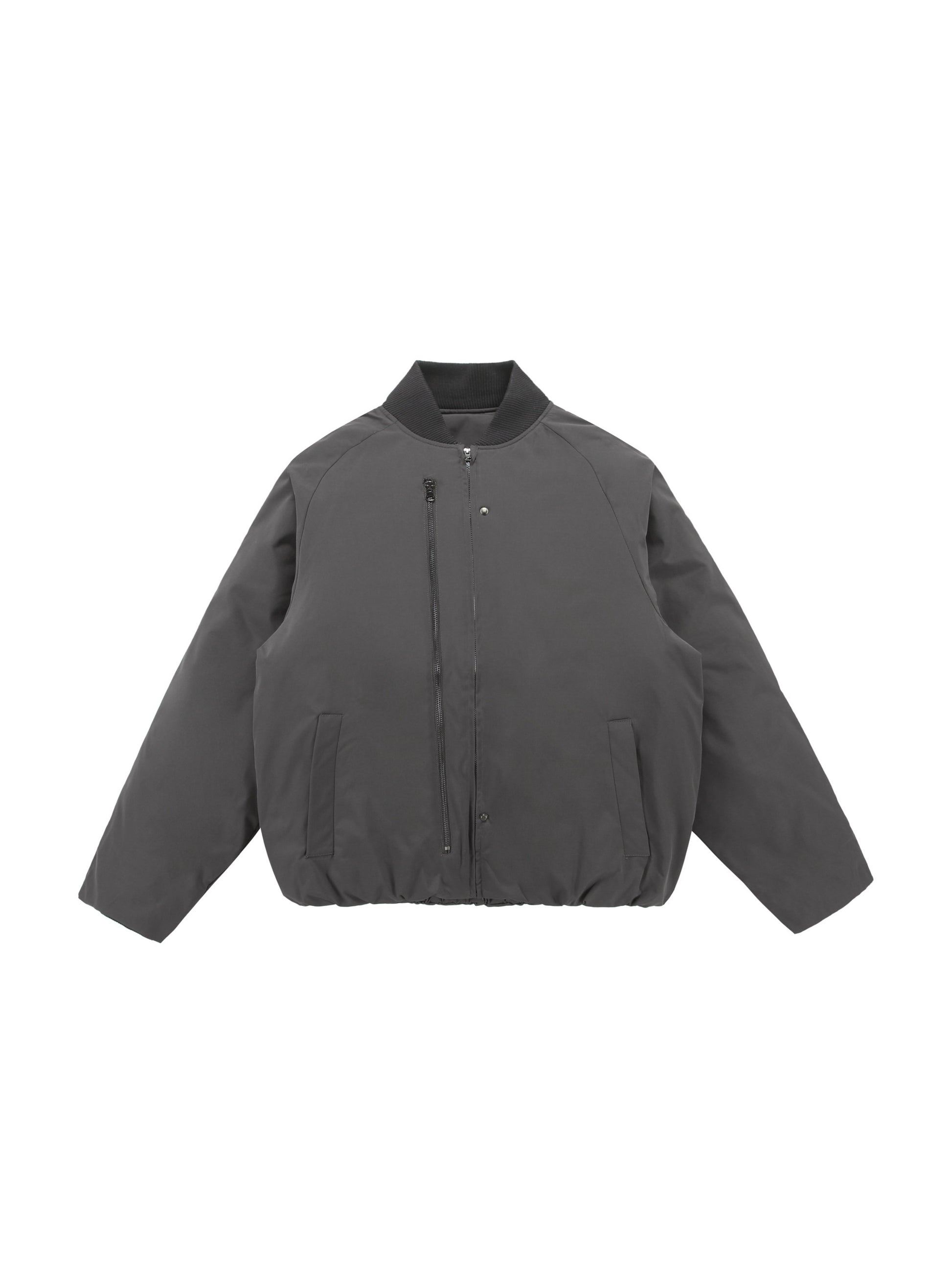 Simple Pleated Zip-Up Jacket