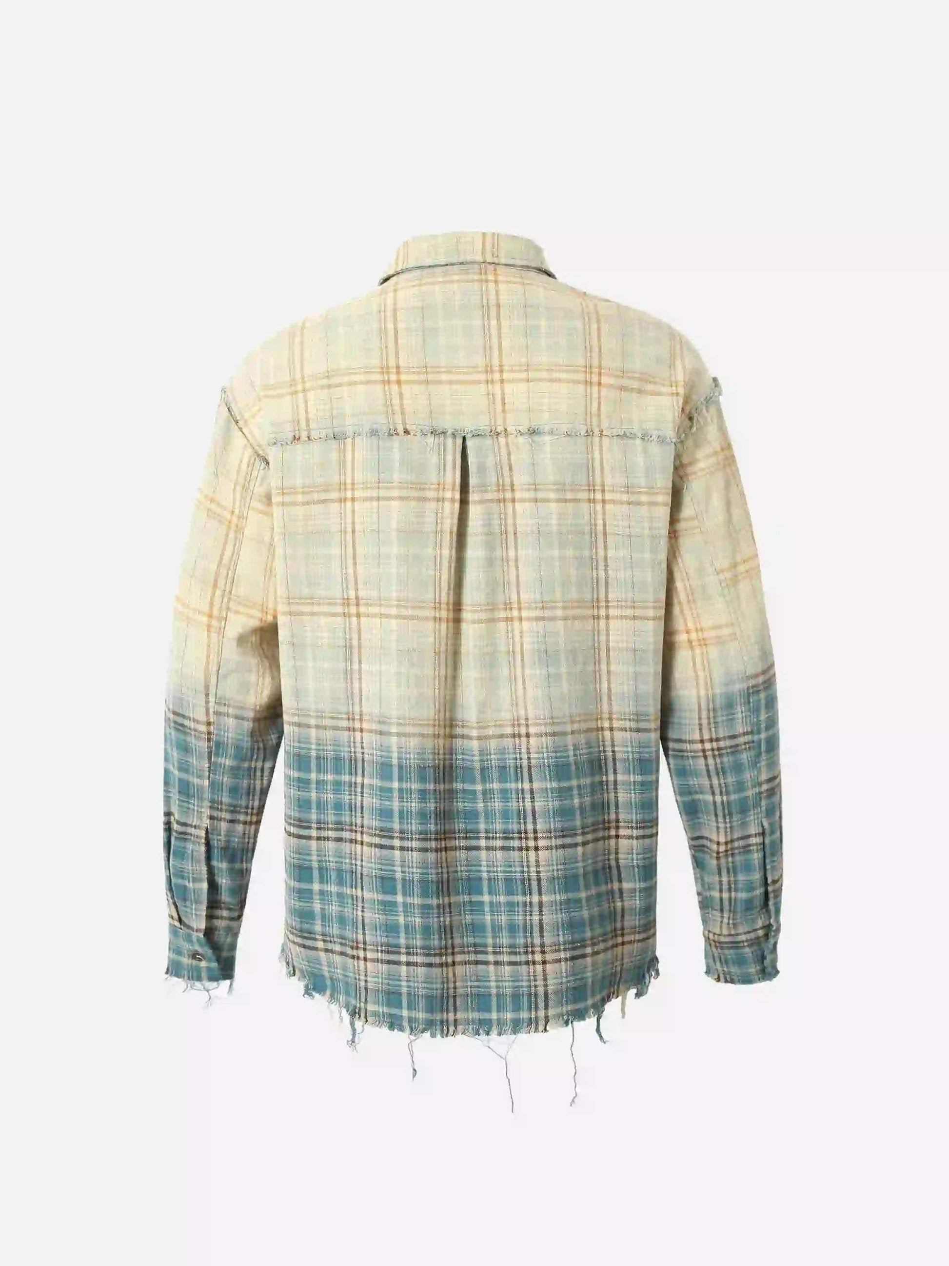 Disguisen Street Style Raw Edge Long Sleeve Shirt