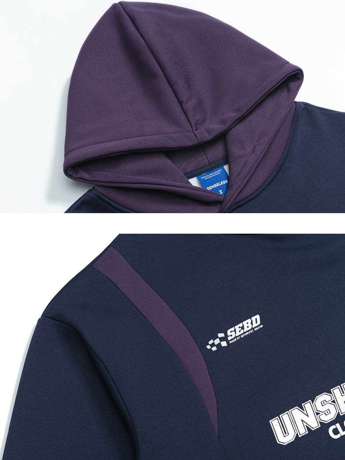 High Street Letter Print Collision Color Hoodie