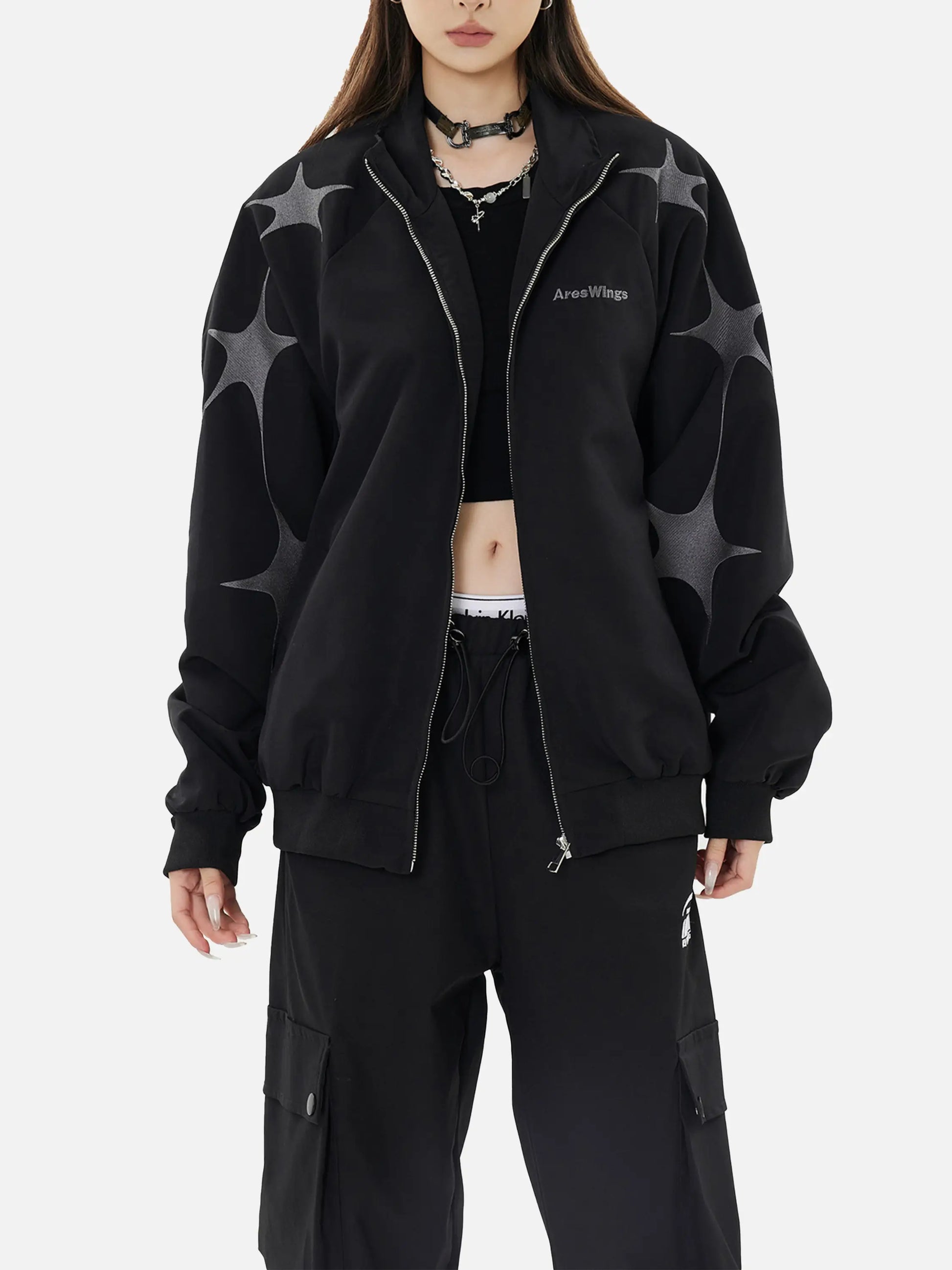 Disguisen Street Stars Embroidered Zip-Up Jacket