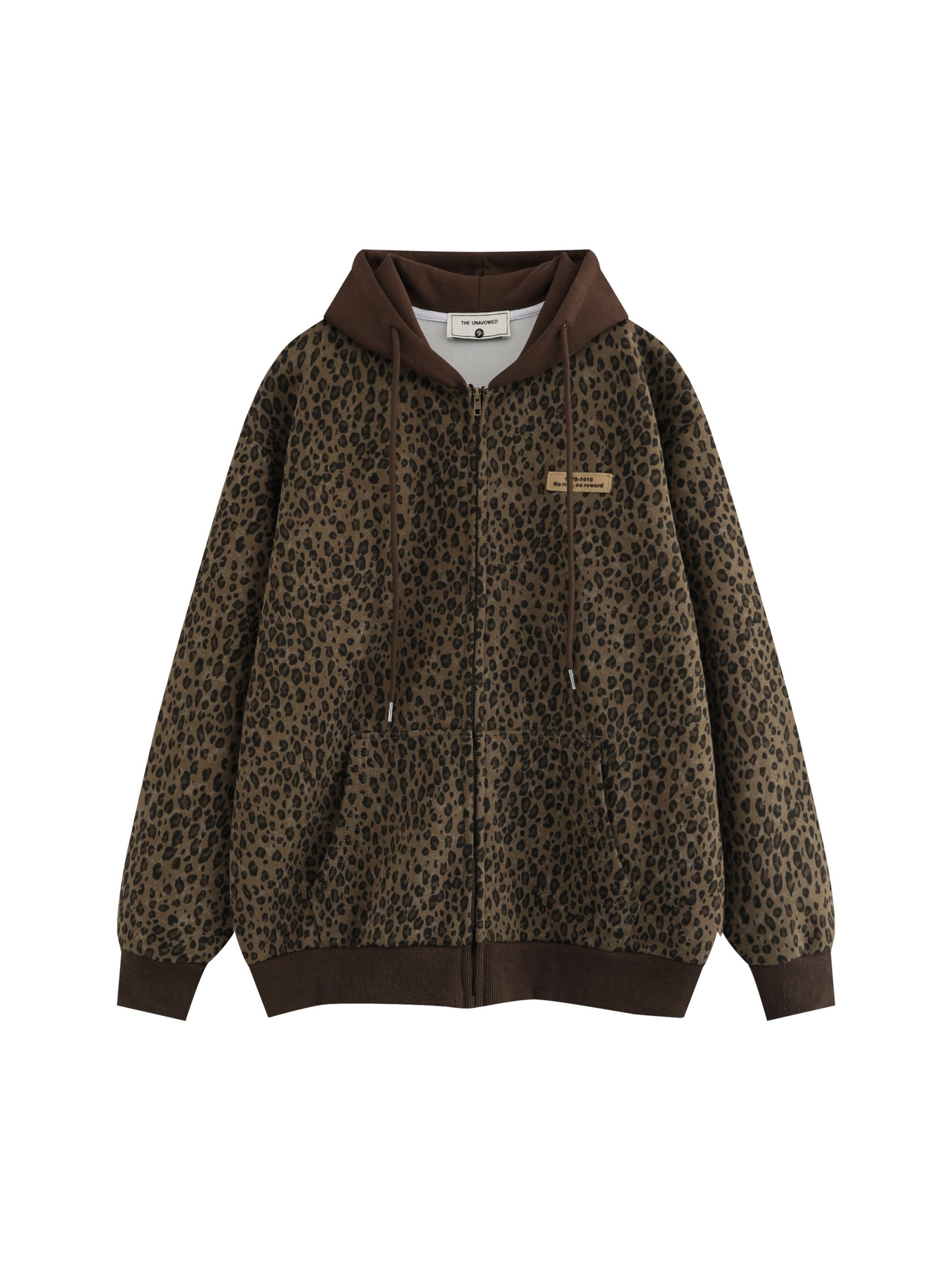 Leopard Print Zip-Up Hoodie