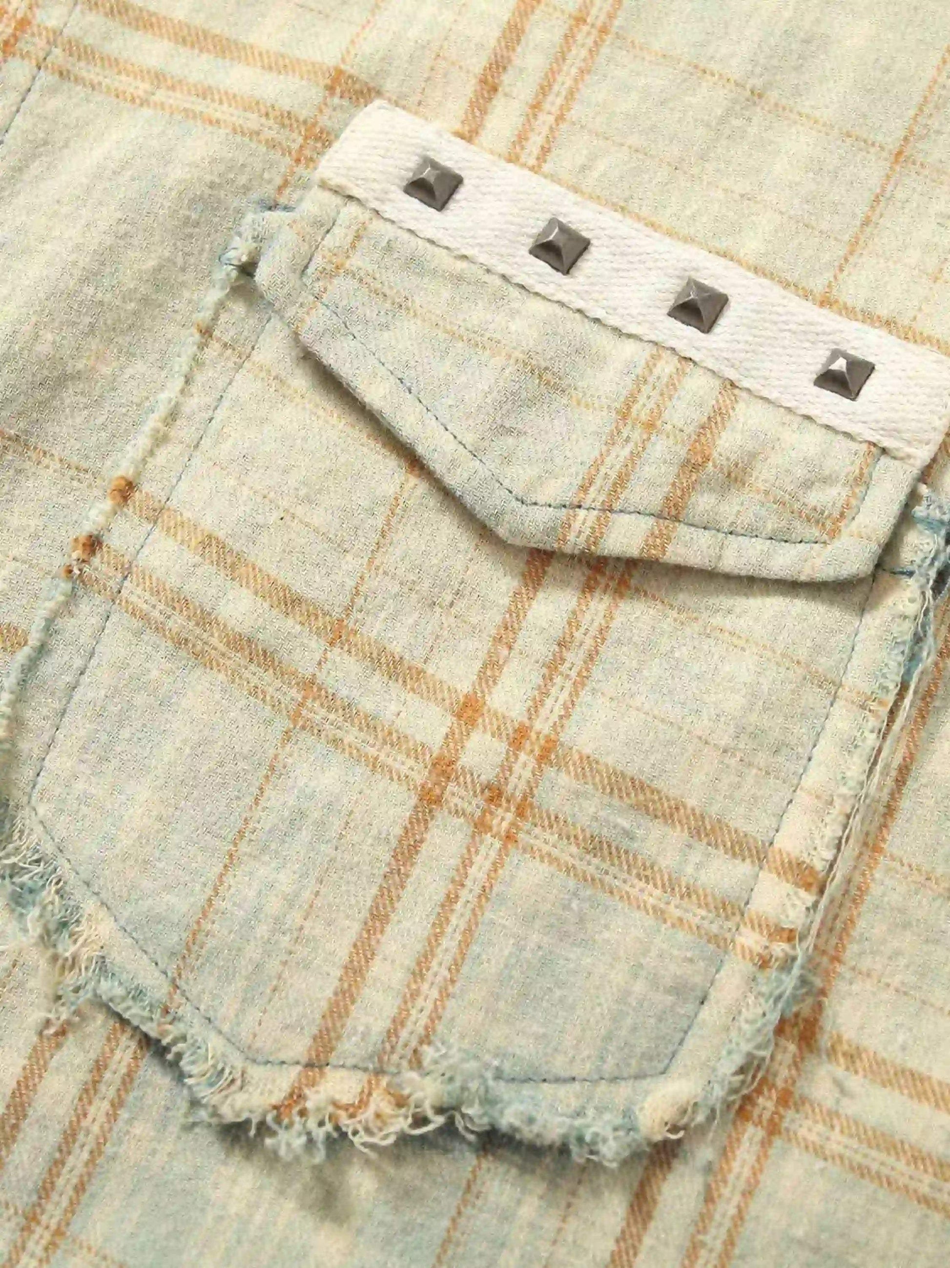 Disguisen Street Style Raw Edge Long Sleeve Shirt