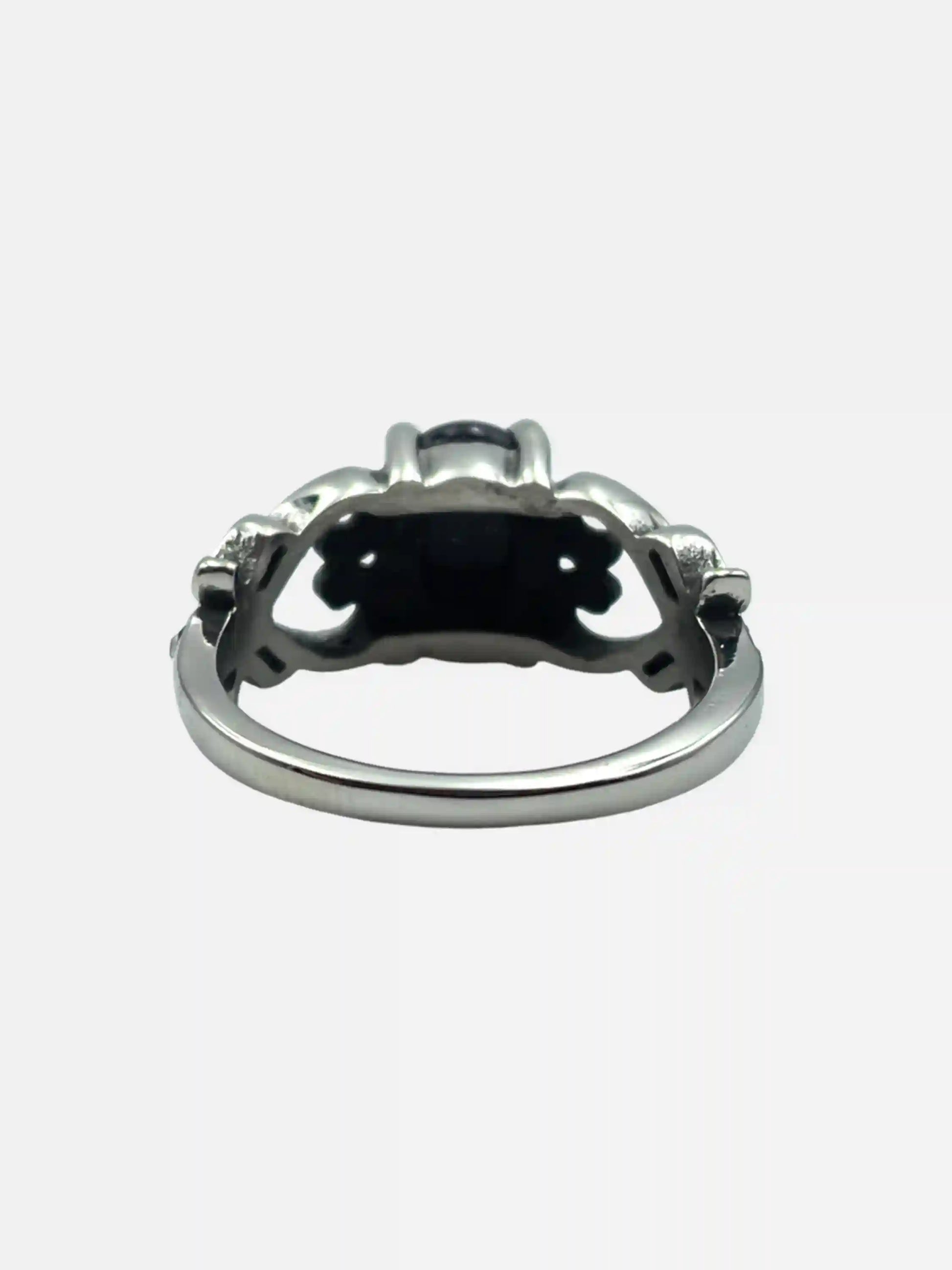 Hollow Heart Gemstone Ring