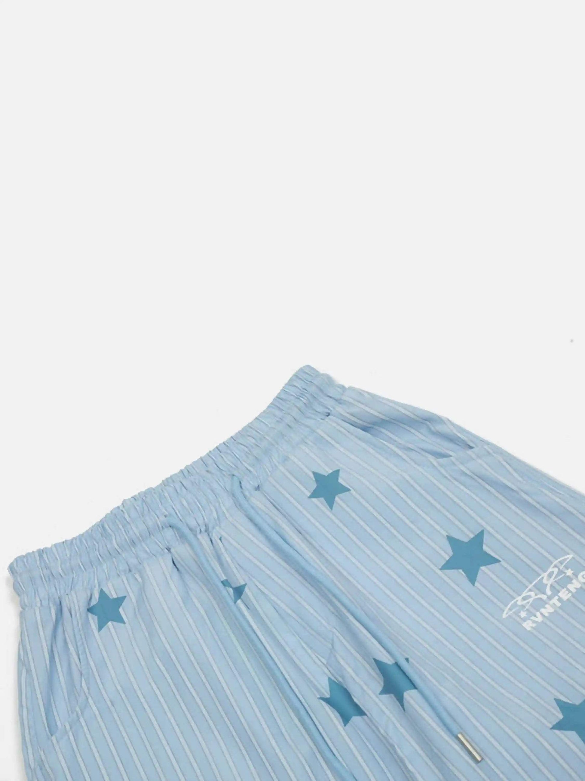 Disguisen Street Retro Star Vertical Stripes Trousers