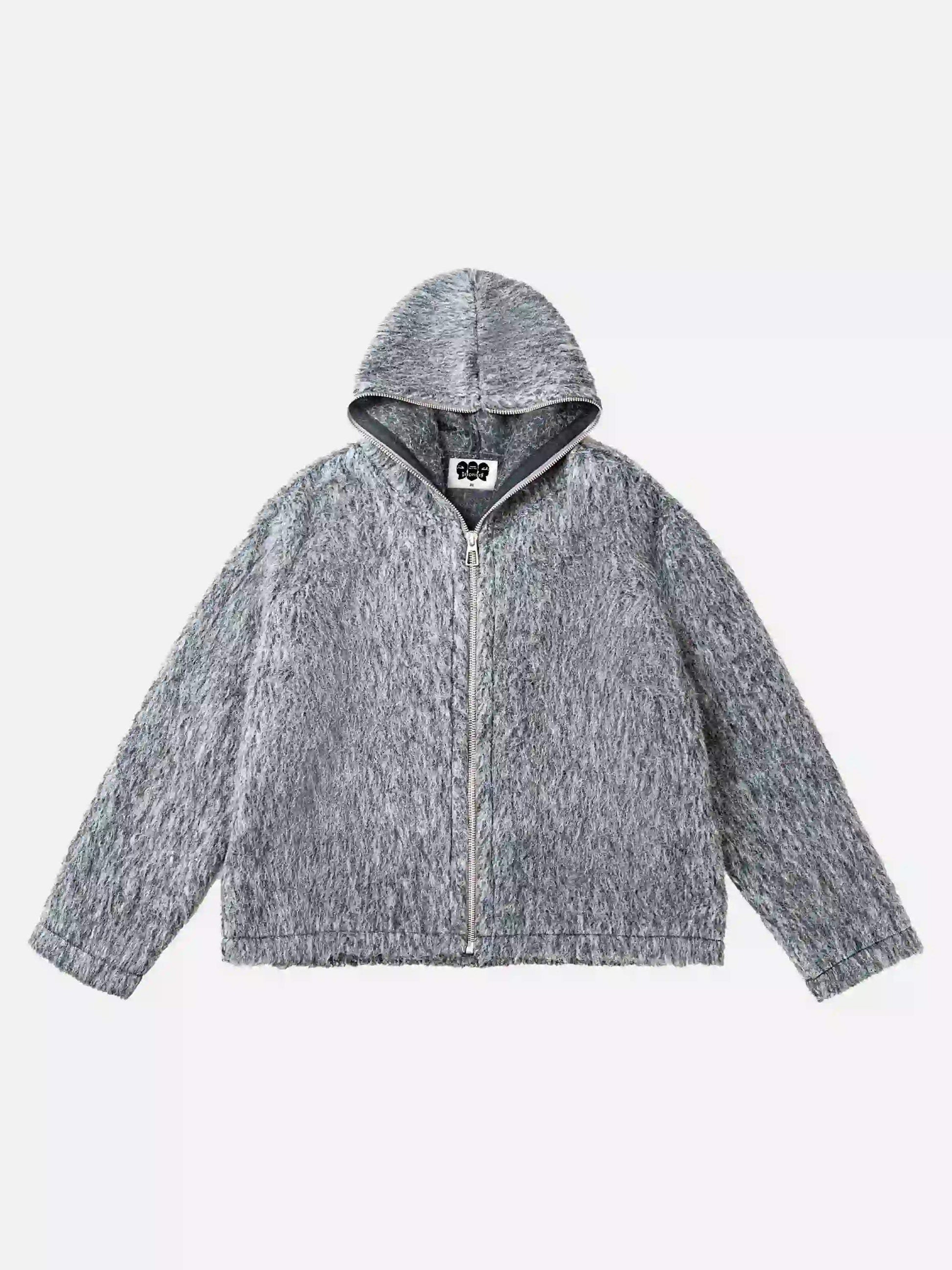 Disguisen American Street Trend Mohair Zipper Coat