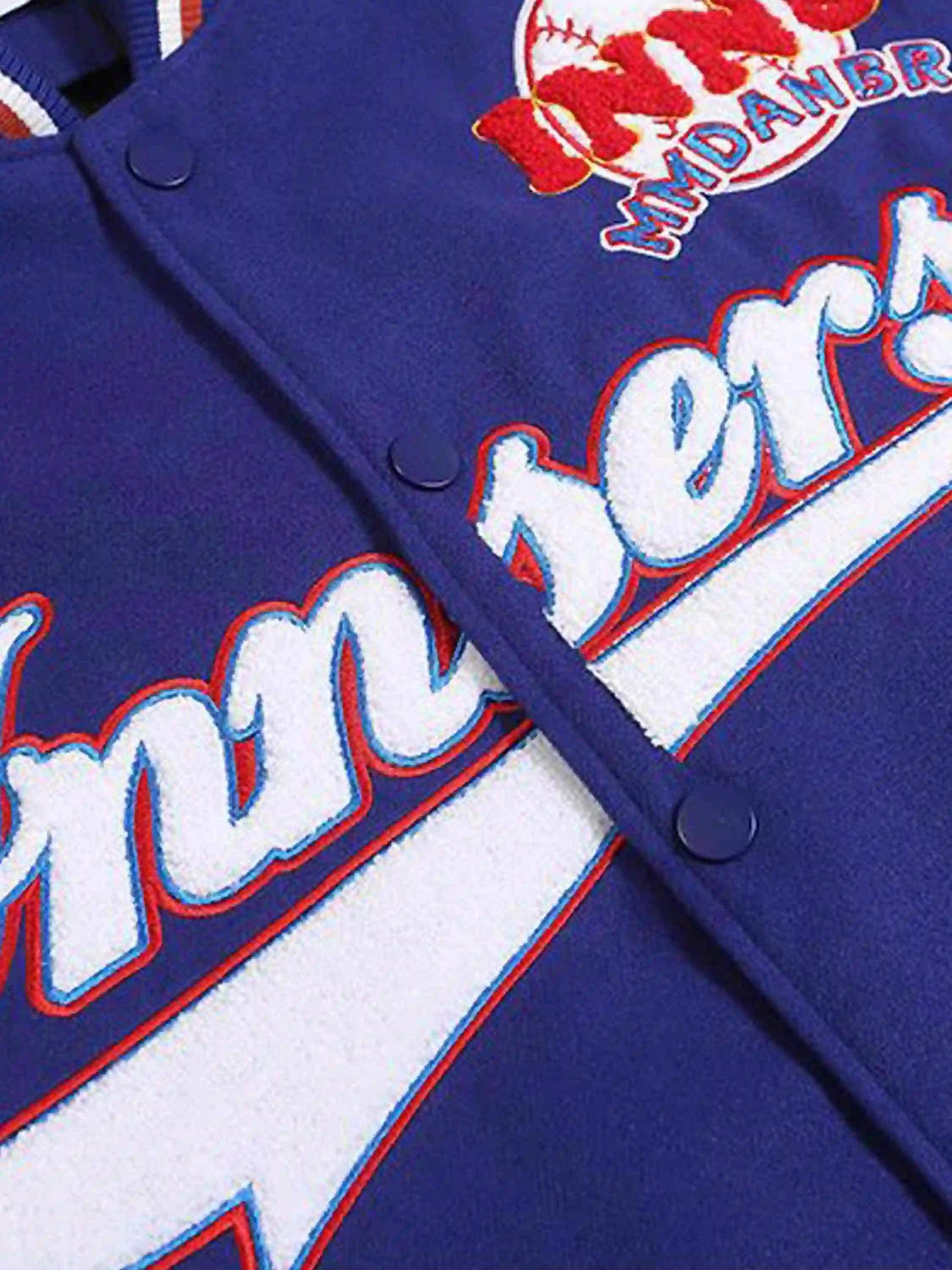 Disguisen Street Patchwork Embroidered Baseball Jacket