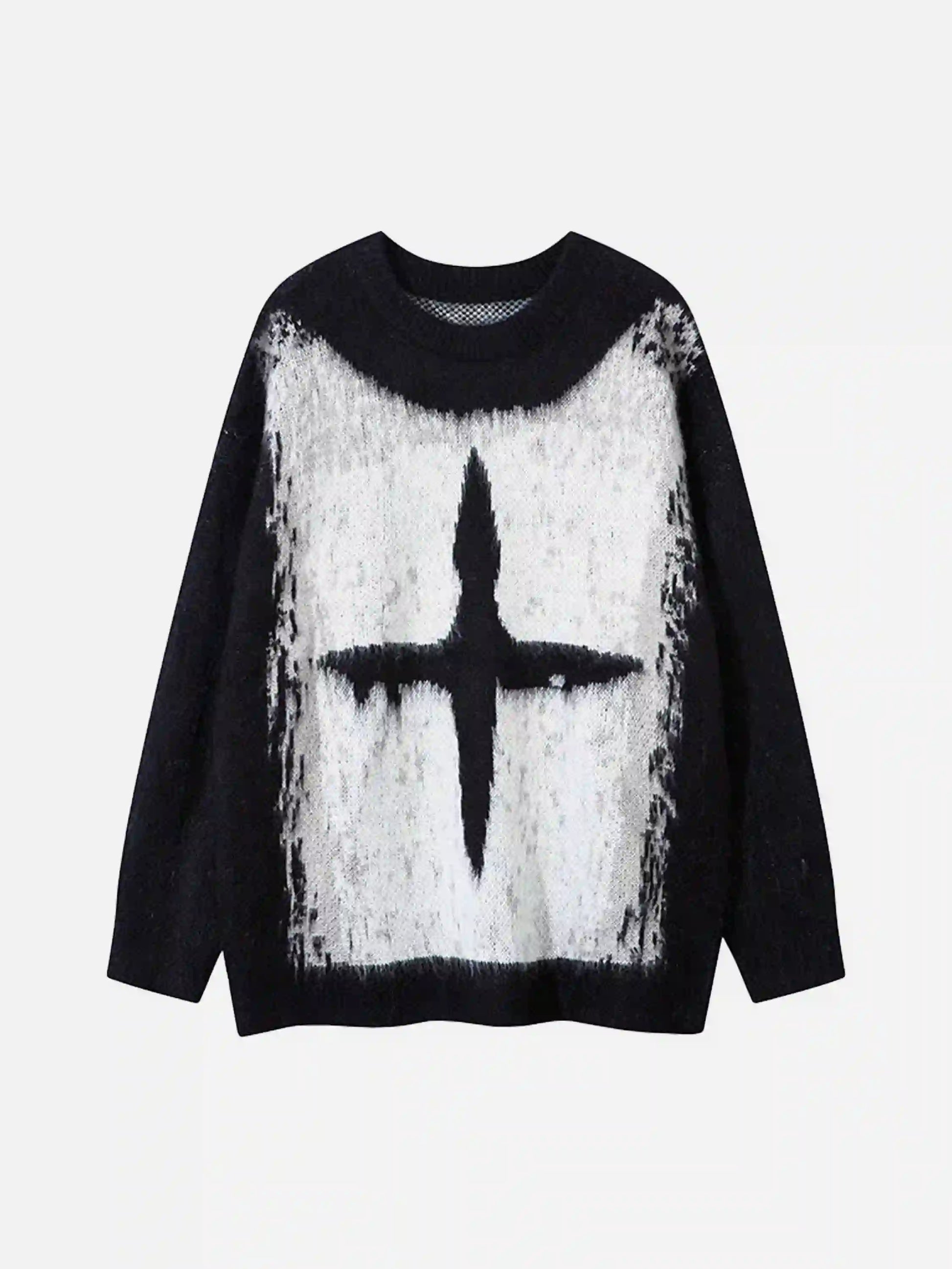 Disguisen Contrast Color Cross Sweater