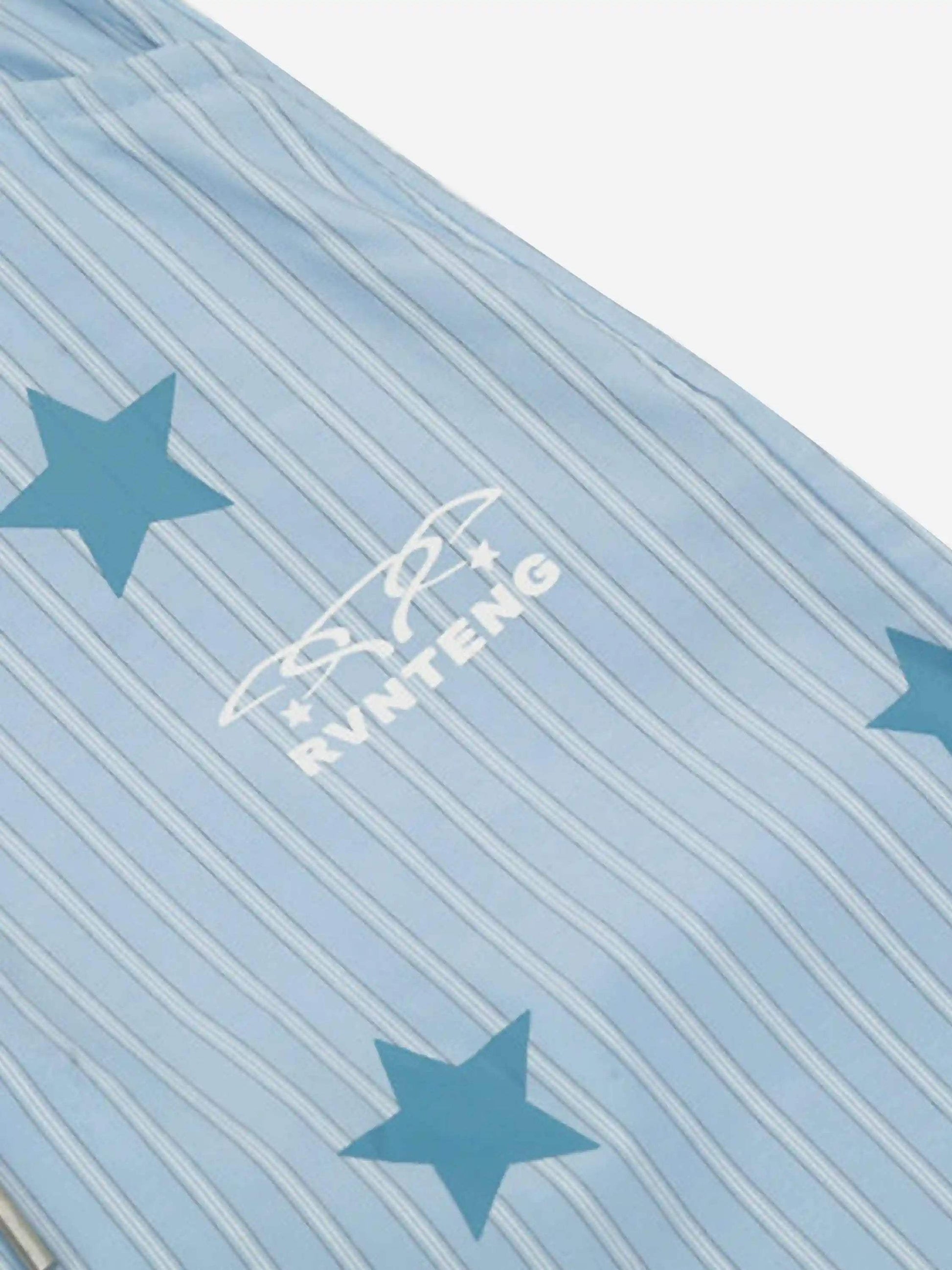 Disguisen Street Retro Star Vertical Stripes Trousers