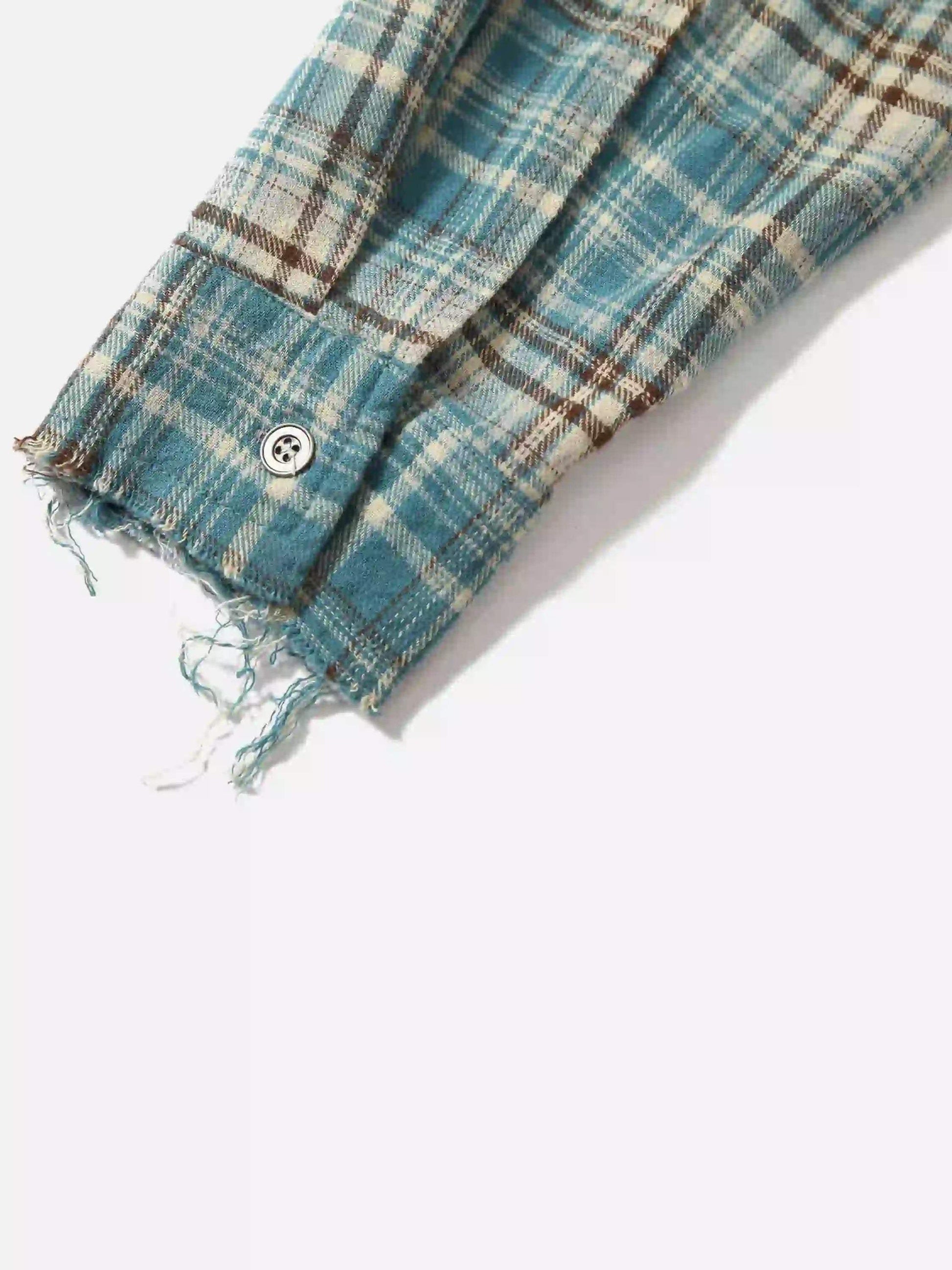 Disguisen Street Style Raw Edge Long Sleeve Shirt