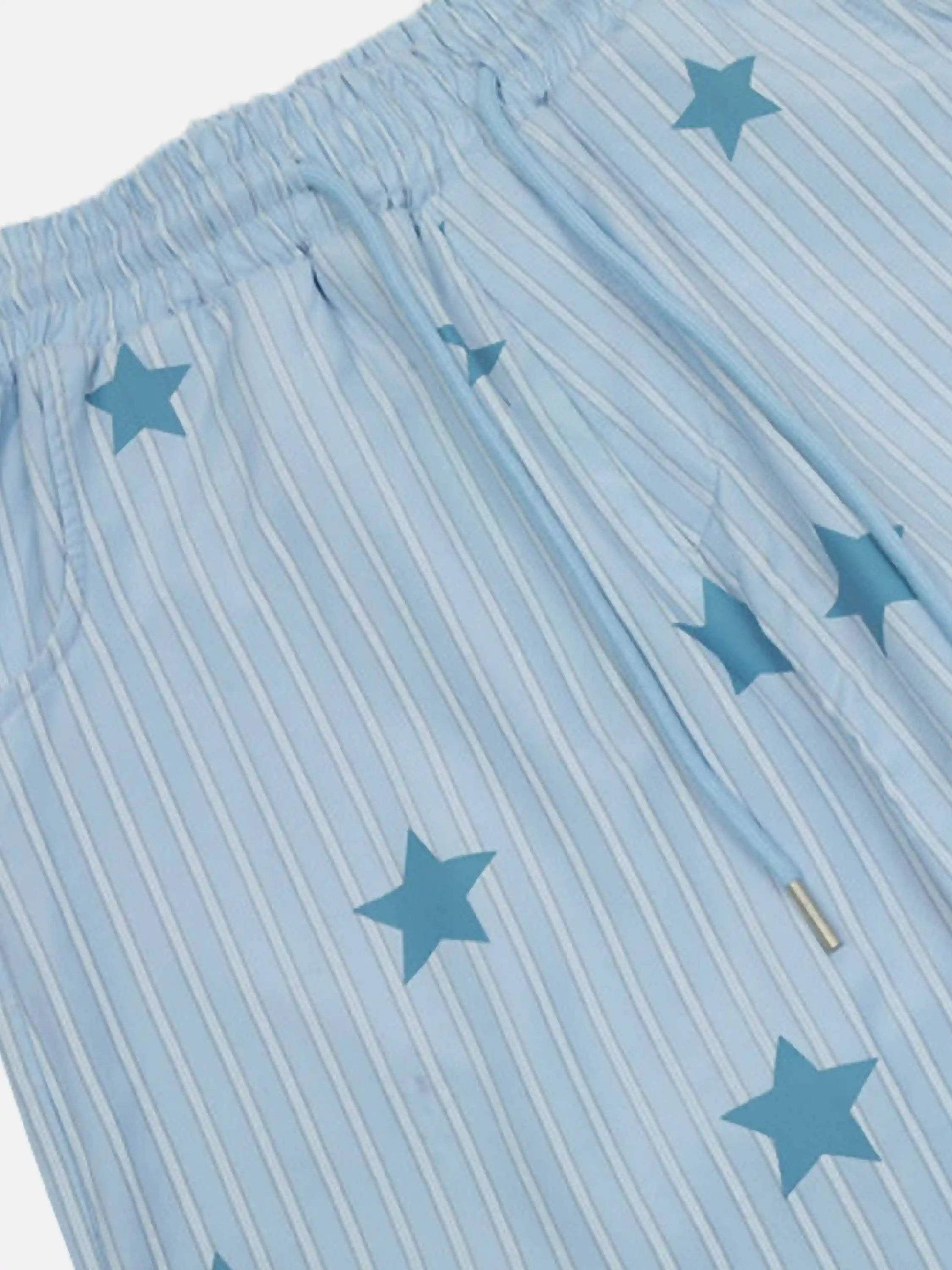 Disguisen Street Retro Star Vertical Stripes Trousers