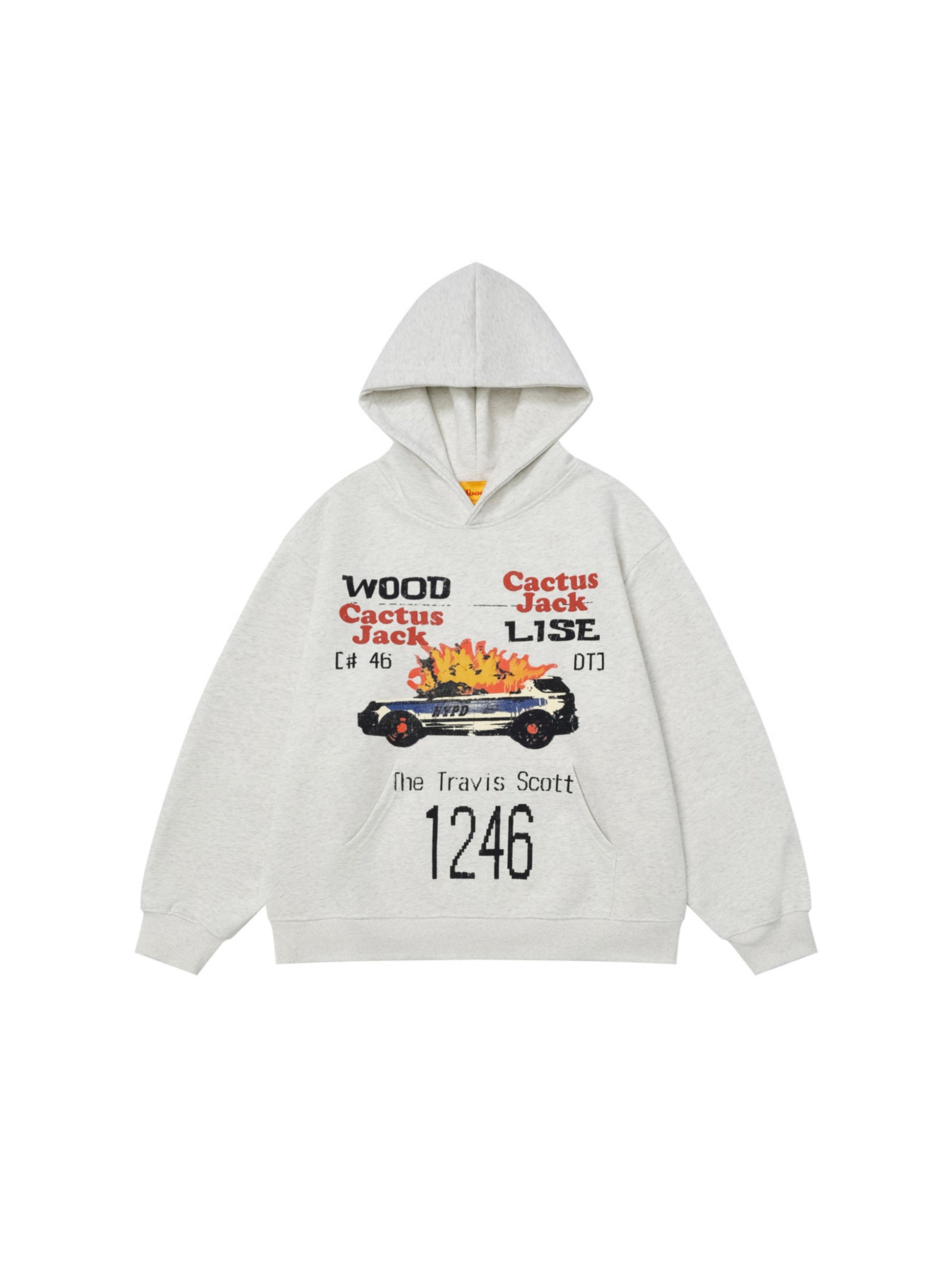 Car Explosion Letters Print Hoodie