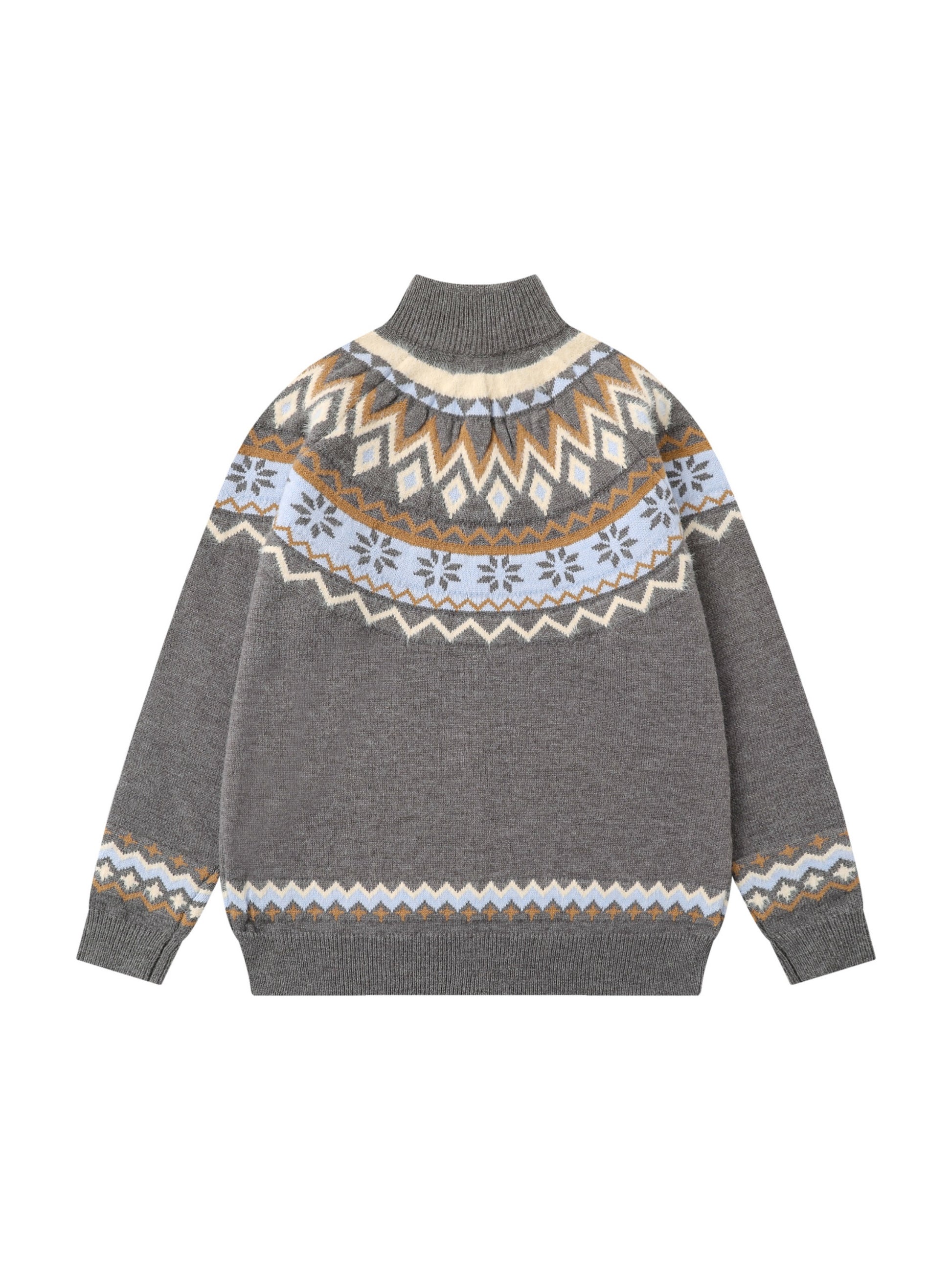 High-neck knitwear Diamond Weave Jacquard Sweater