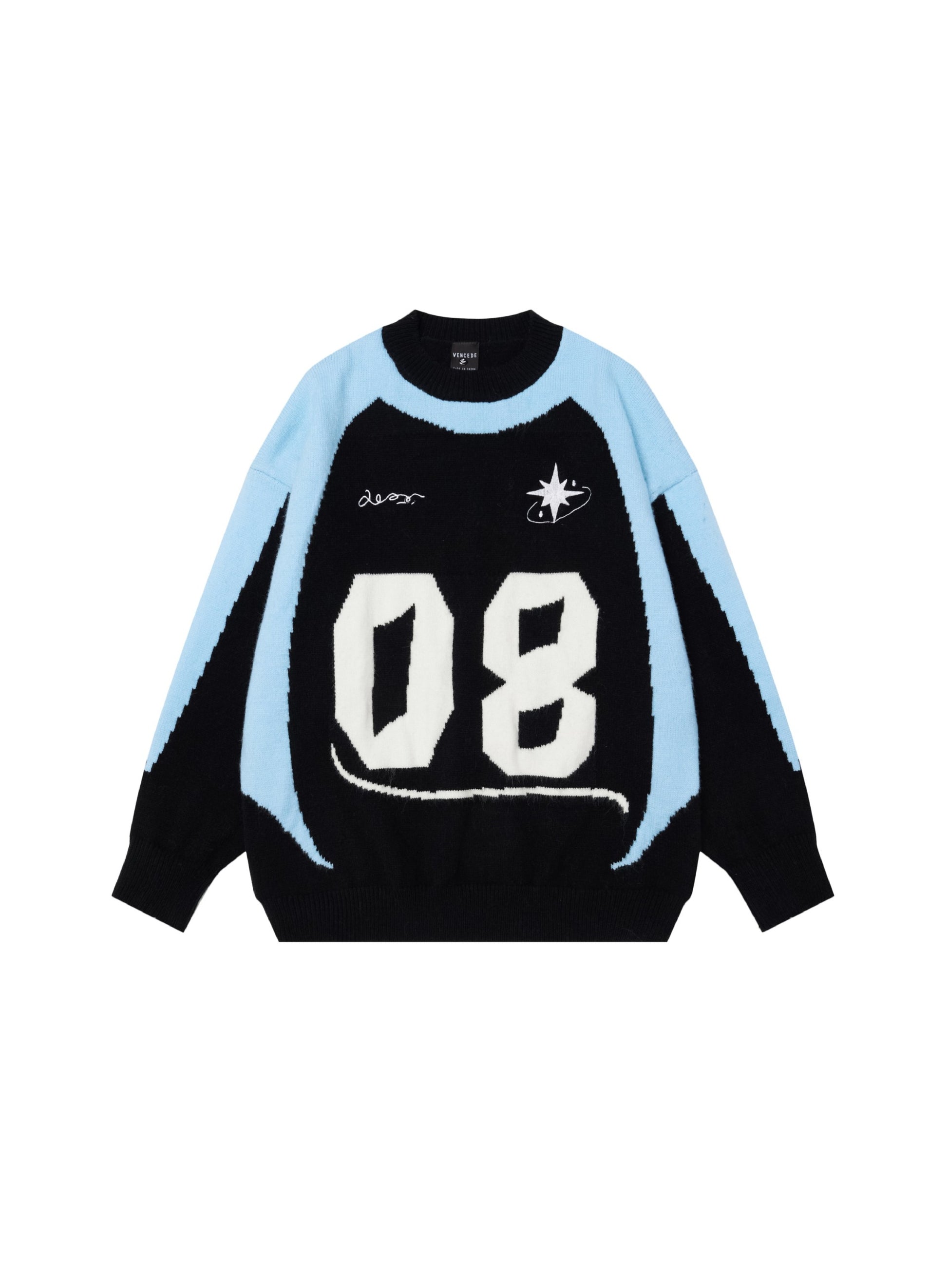 Contrast Color 08 Jacquard Sweater