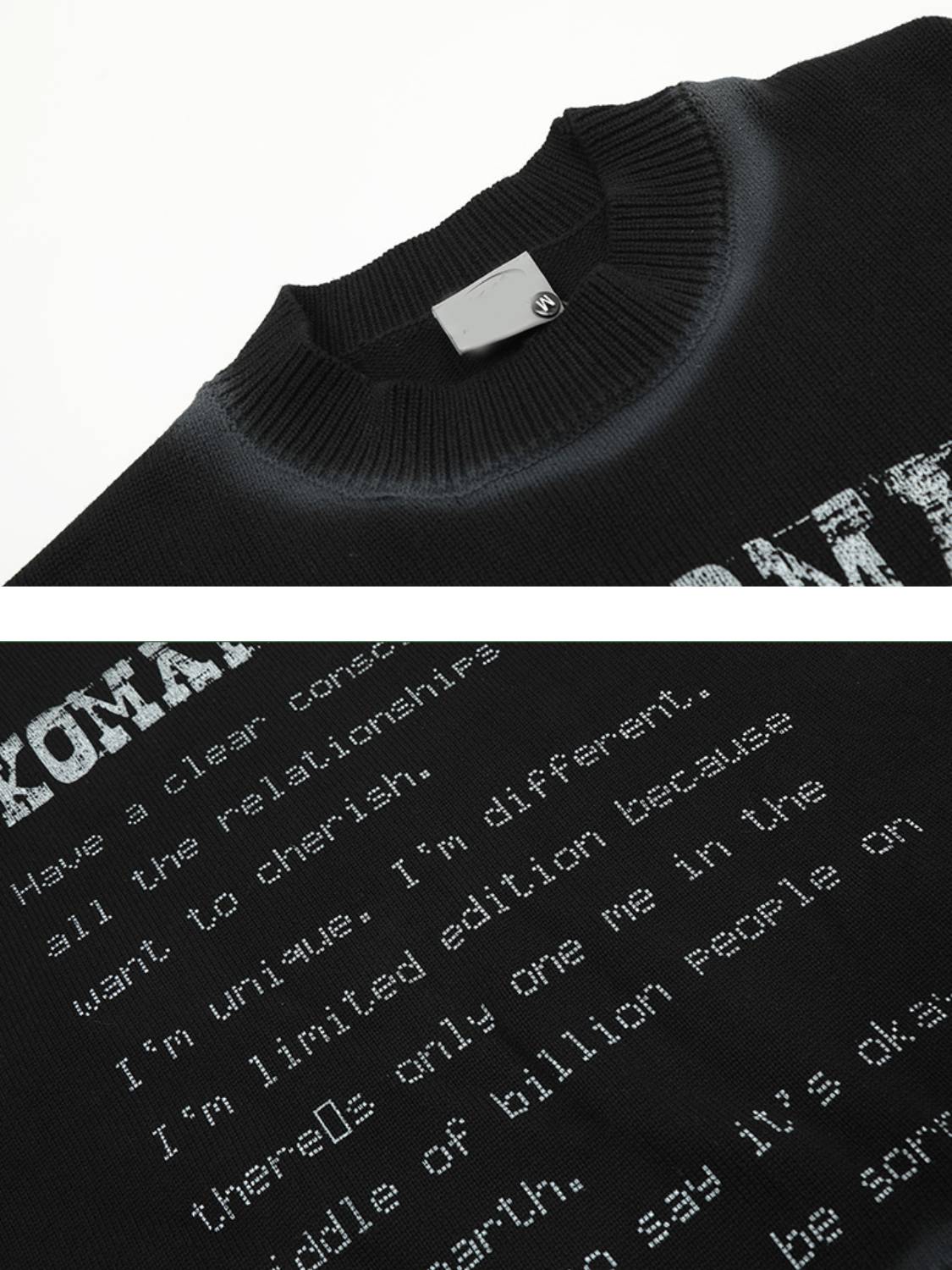 High Street Spray Paint Letter Print Sweater