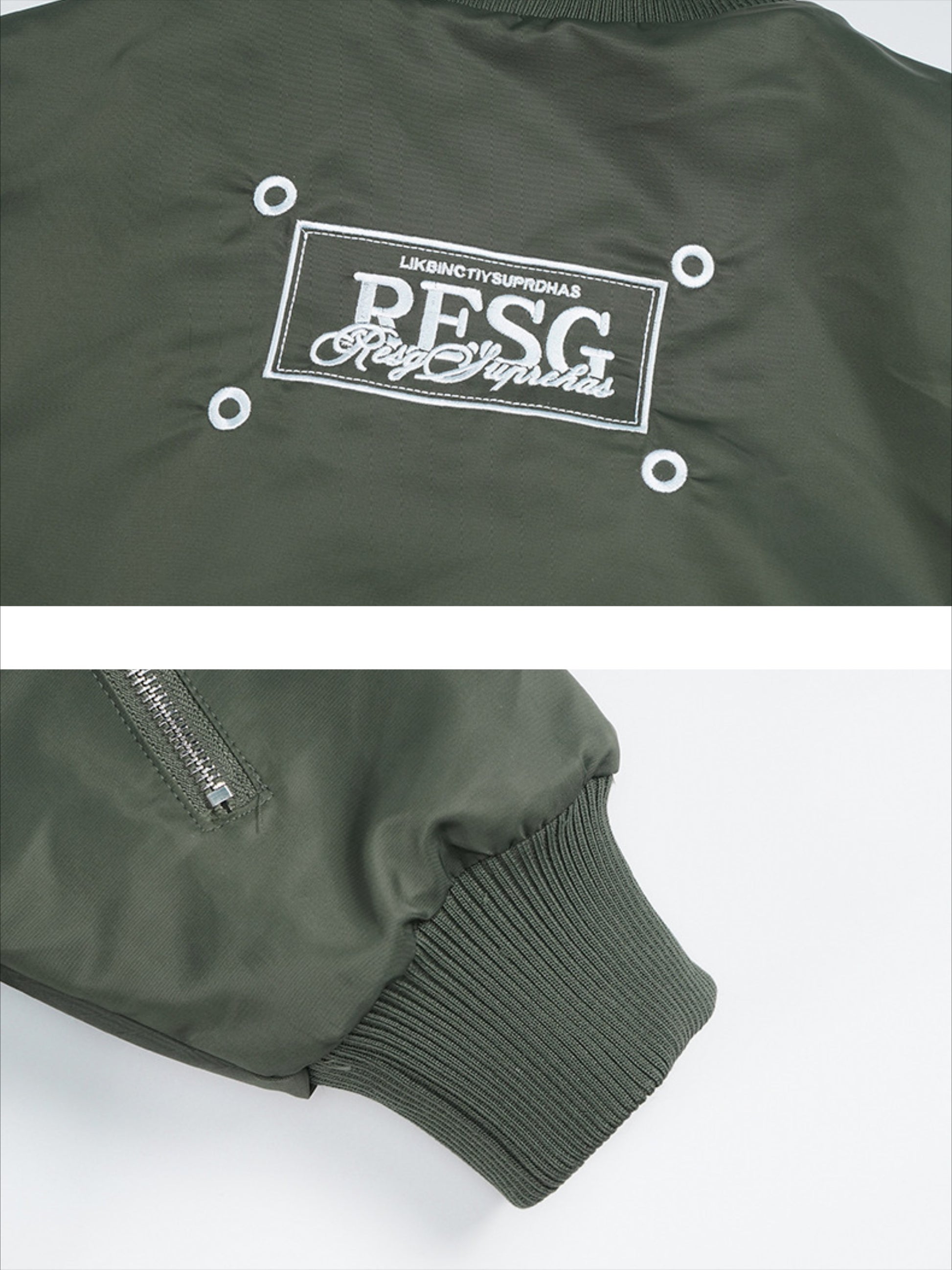 Zipper Embroidery Baseball Coat
