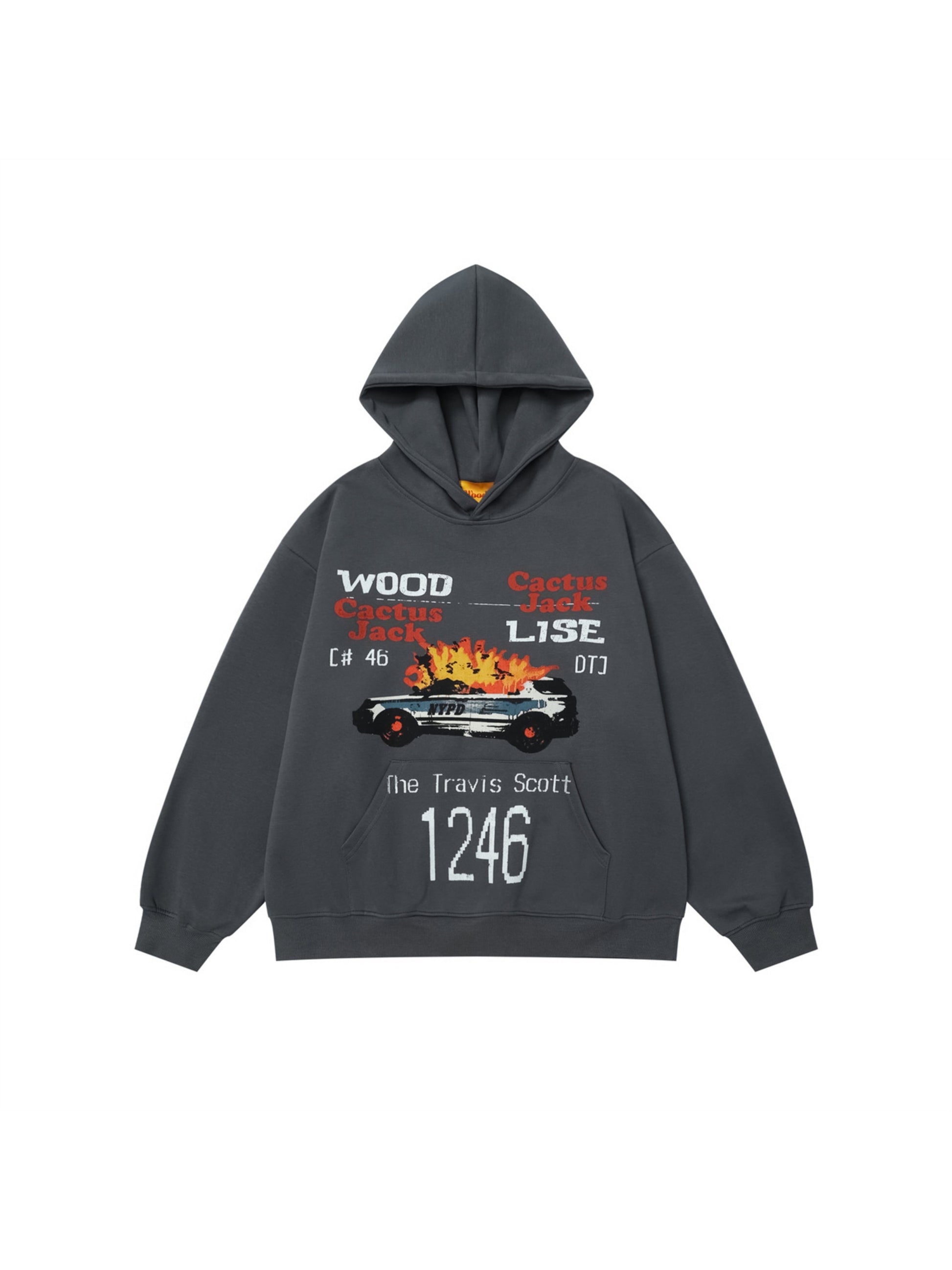 Car Explosion Letters Print Hoodie