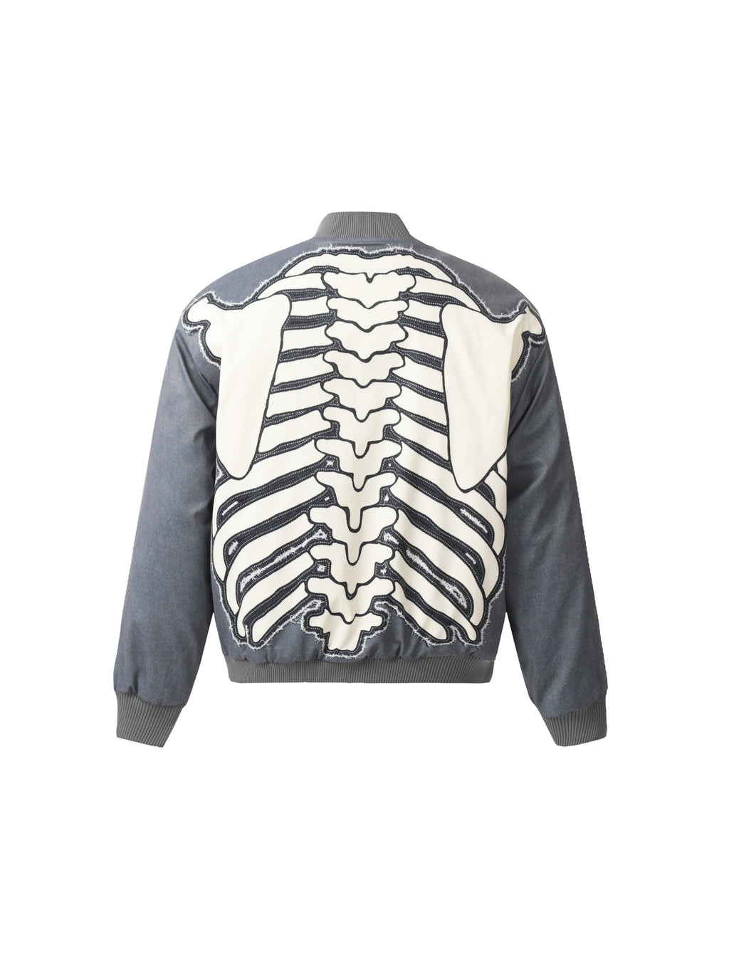 Vinatge Skull Skeleton Print Baseball Uniform Coat