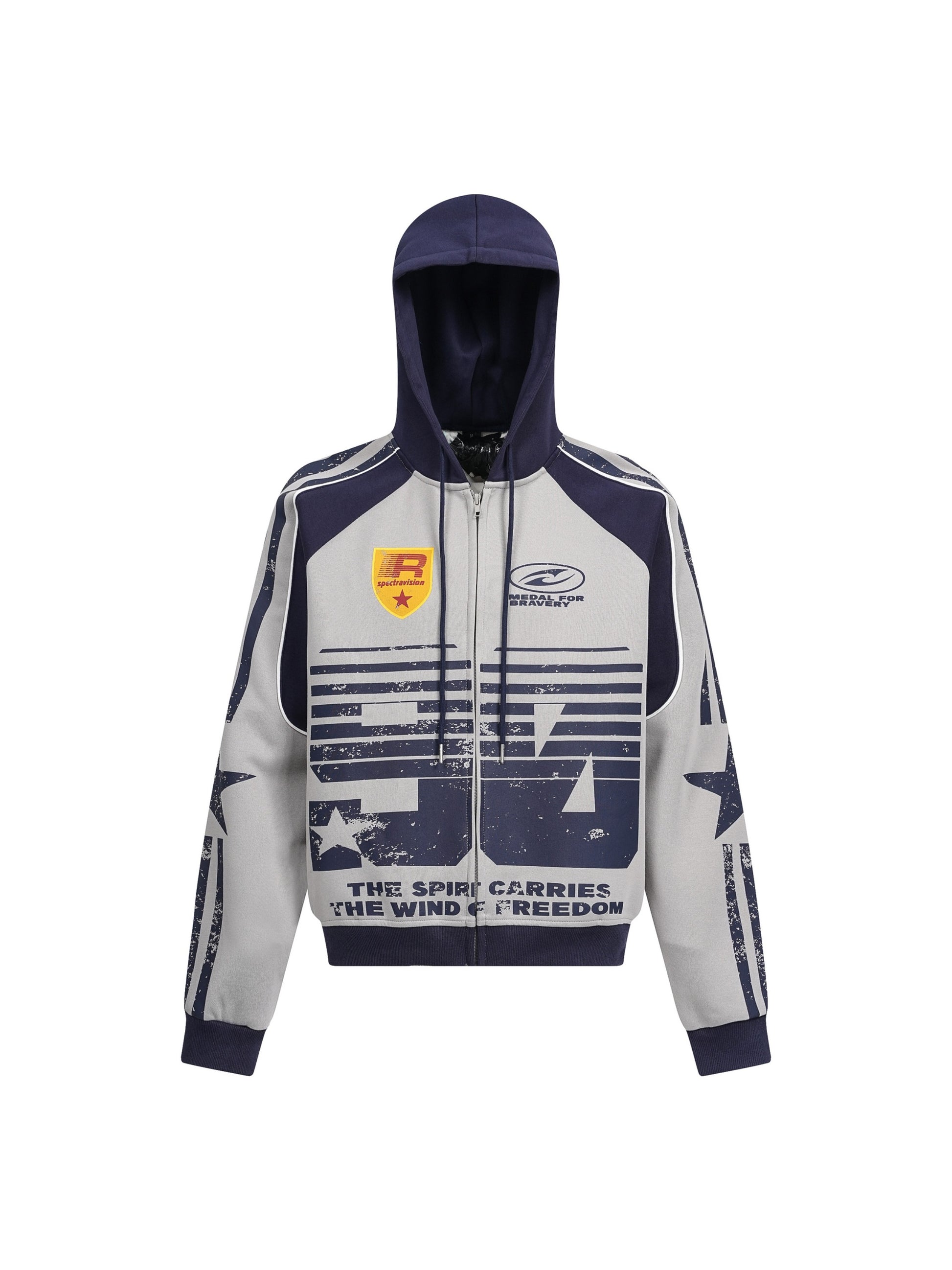 Mottled Distressed Print Hoodie