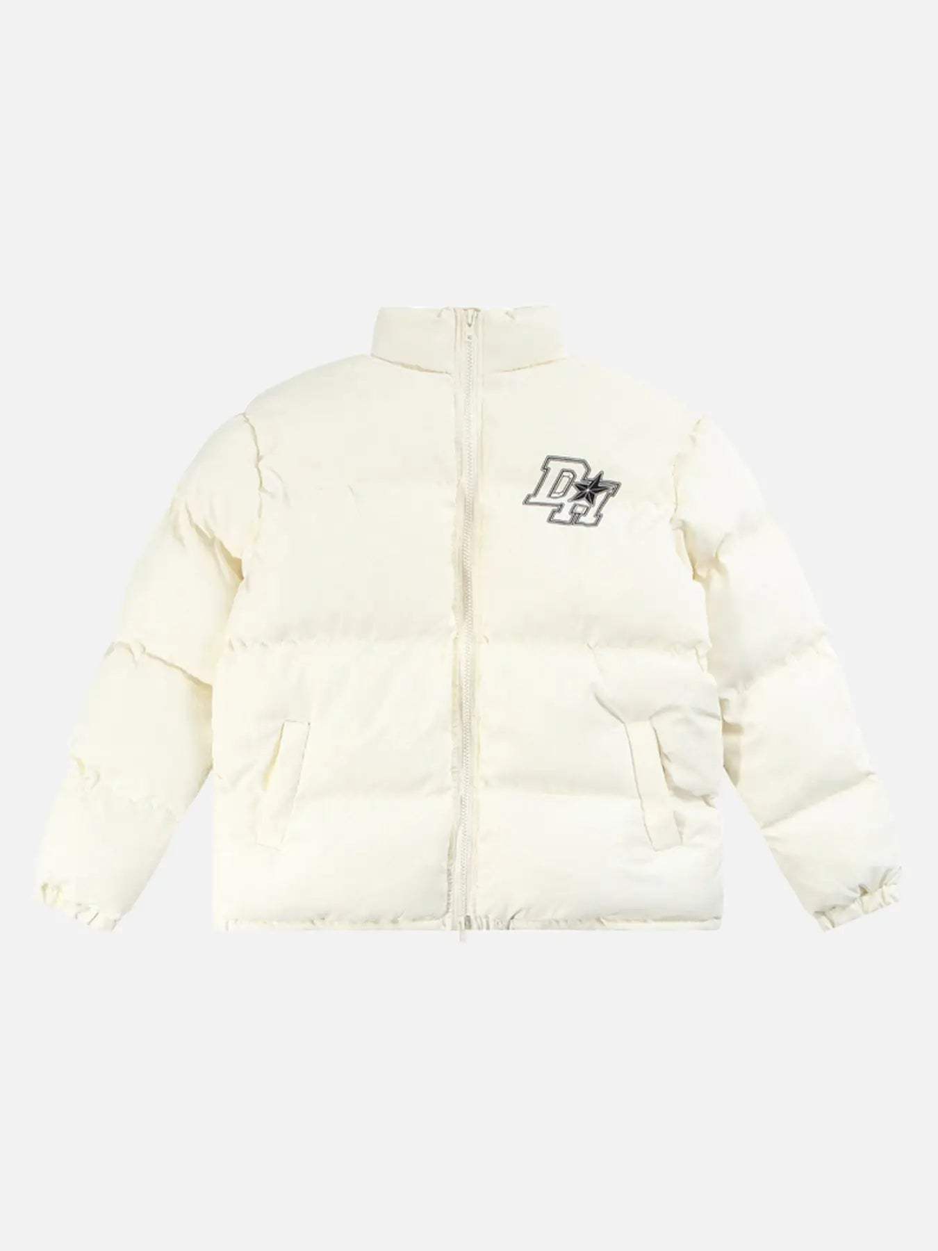 Disguisen Vintage Letter Print Thickening Loose Down Coat