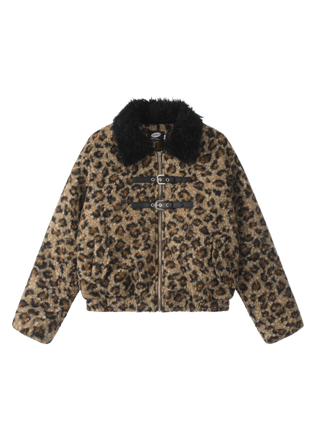 Vinatge Leopard Short Plus Fleece coat