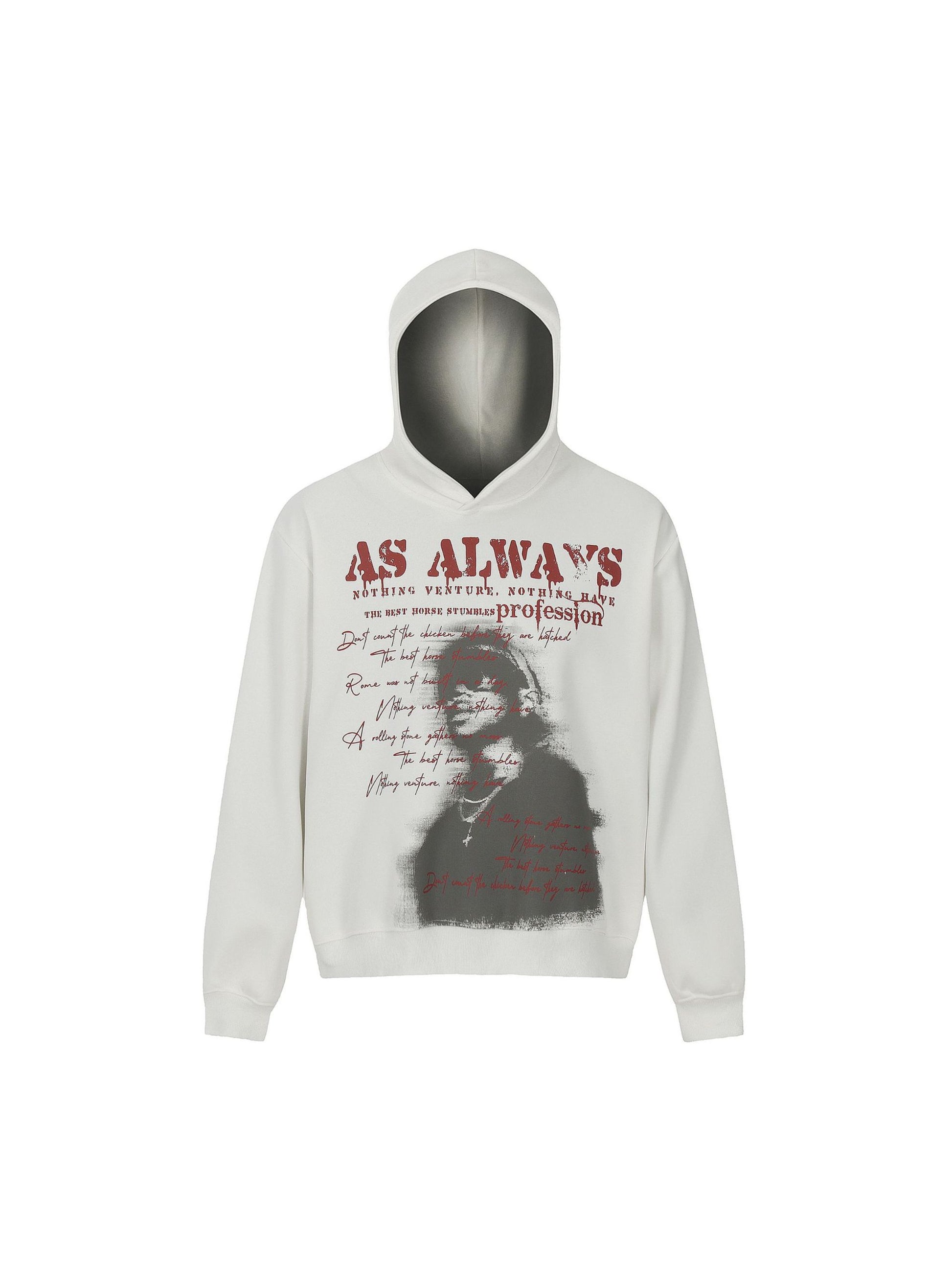 High Street Washed Print Hoodie