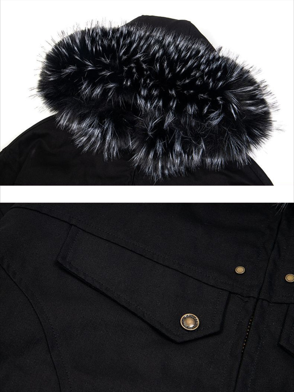 Vintage Work Cargo Collision Color Embroidery Coat