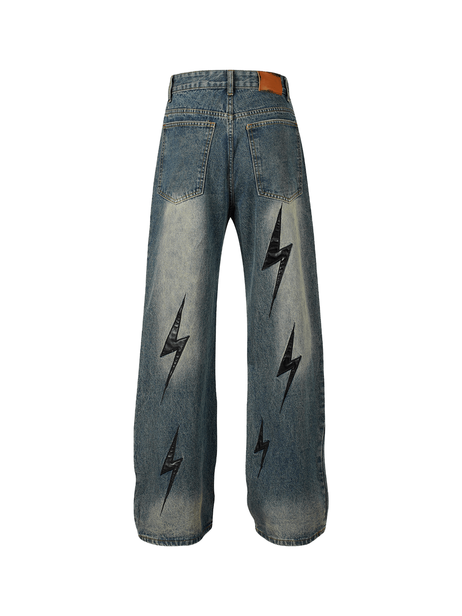 Disguisen High Street Washed Distressed Lightning Patch Jeans