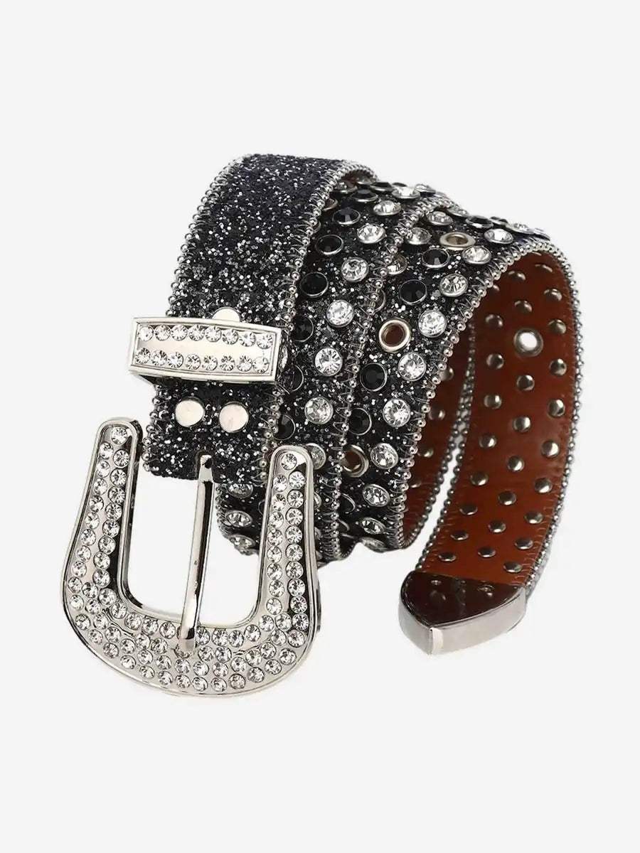 Disguisen Studded Rhinestone Hip Hop Belt