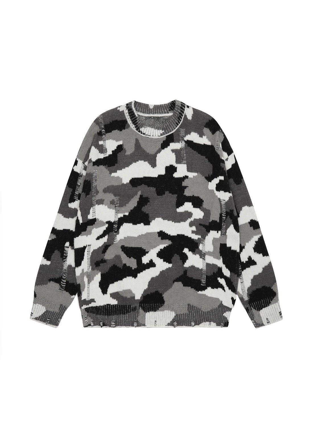 Vintage High Street Ripped Camouflage Sweater