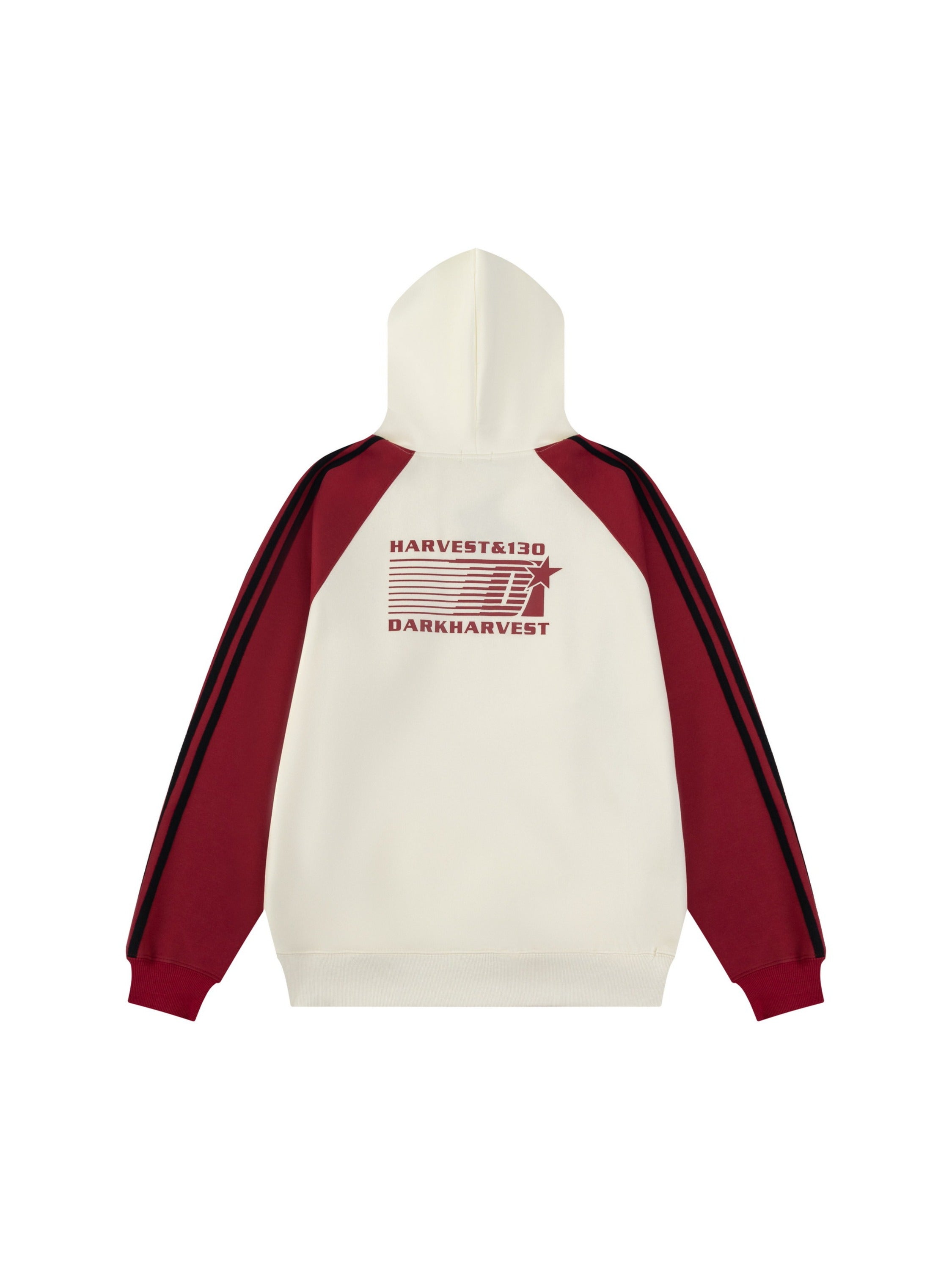 Vintage Letter Stripe Splicing Hoodie