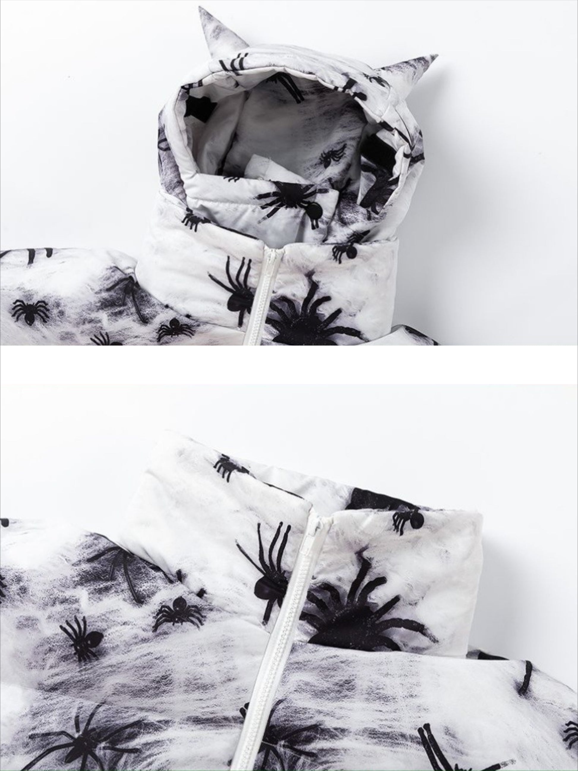 Masked Collar Solid Color Hooded Coat