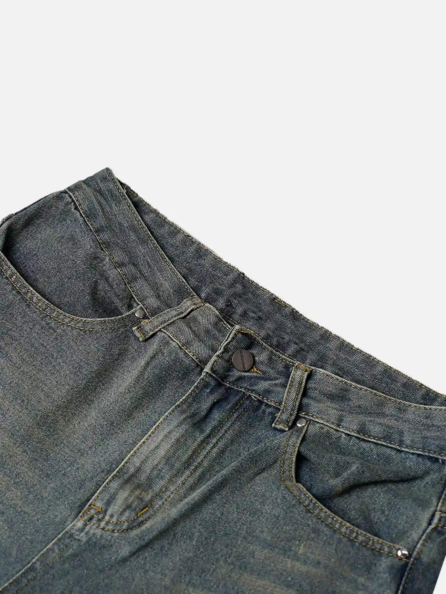 Disguisen High Street Hip Hop Washed Distressed Jeans-2929