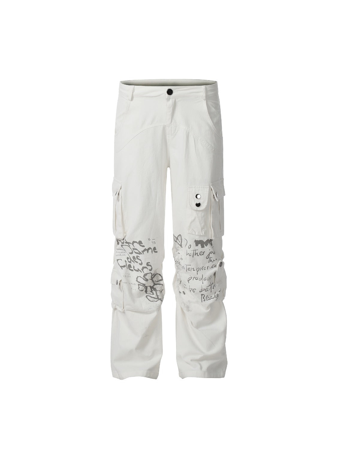 Vintage Water-Slurry Print Cargo Pants
