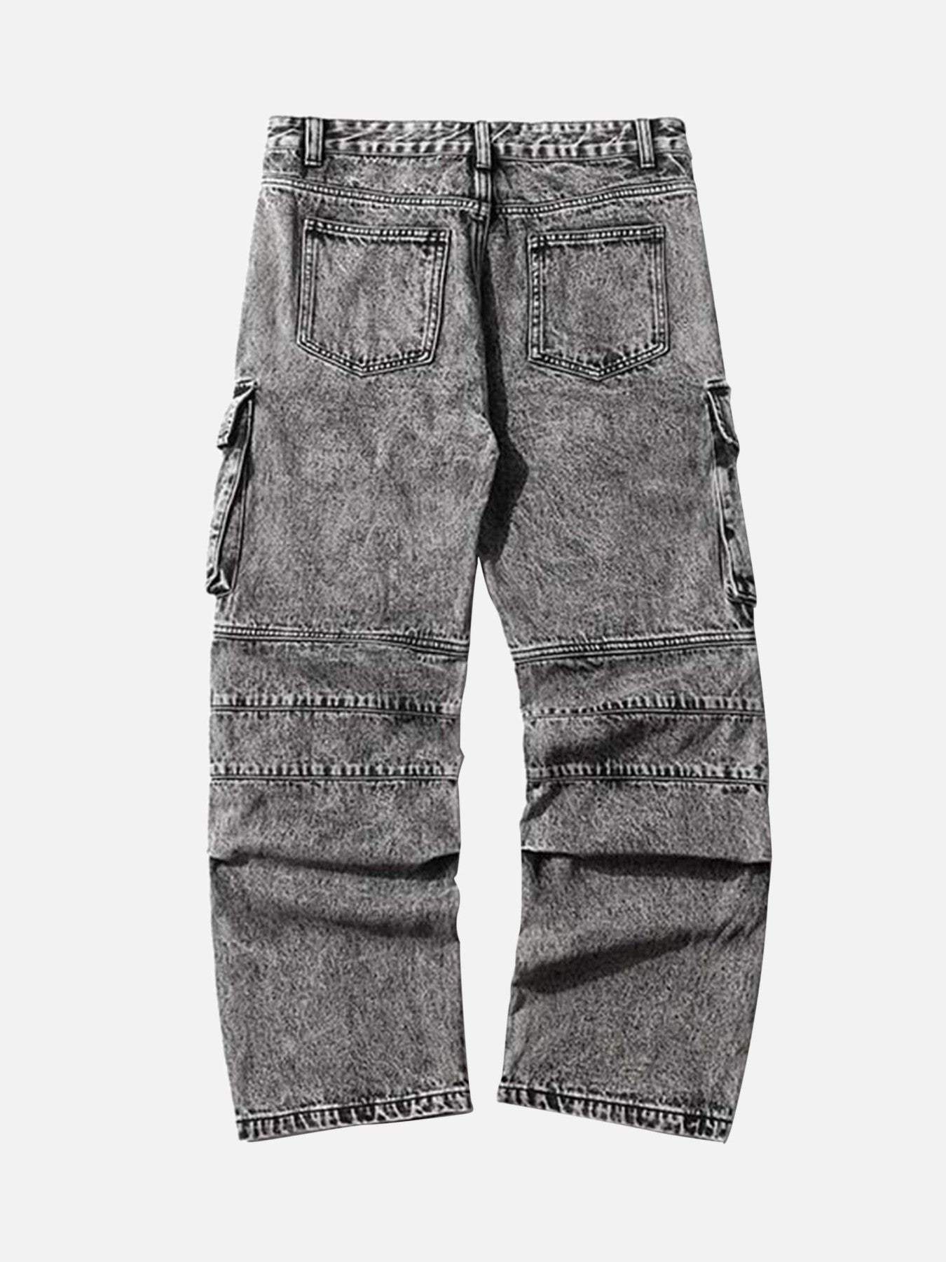 Disguisen Washed And Distressed Multi-pocket Jeans