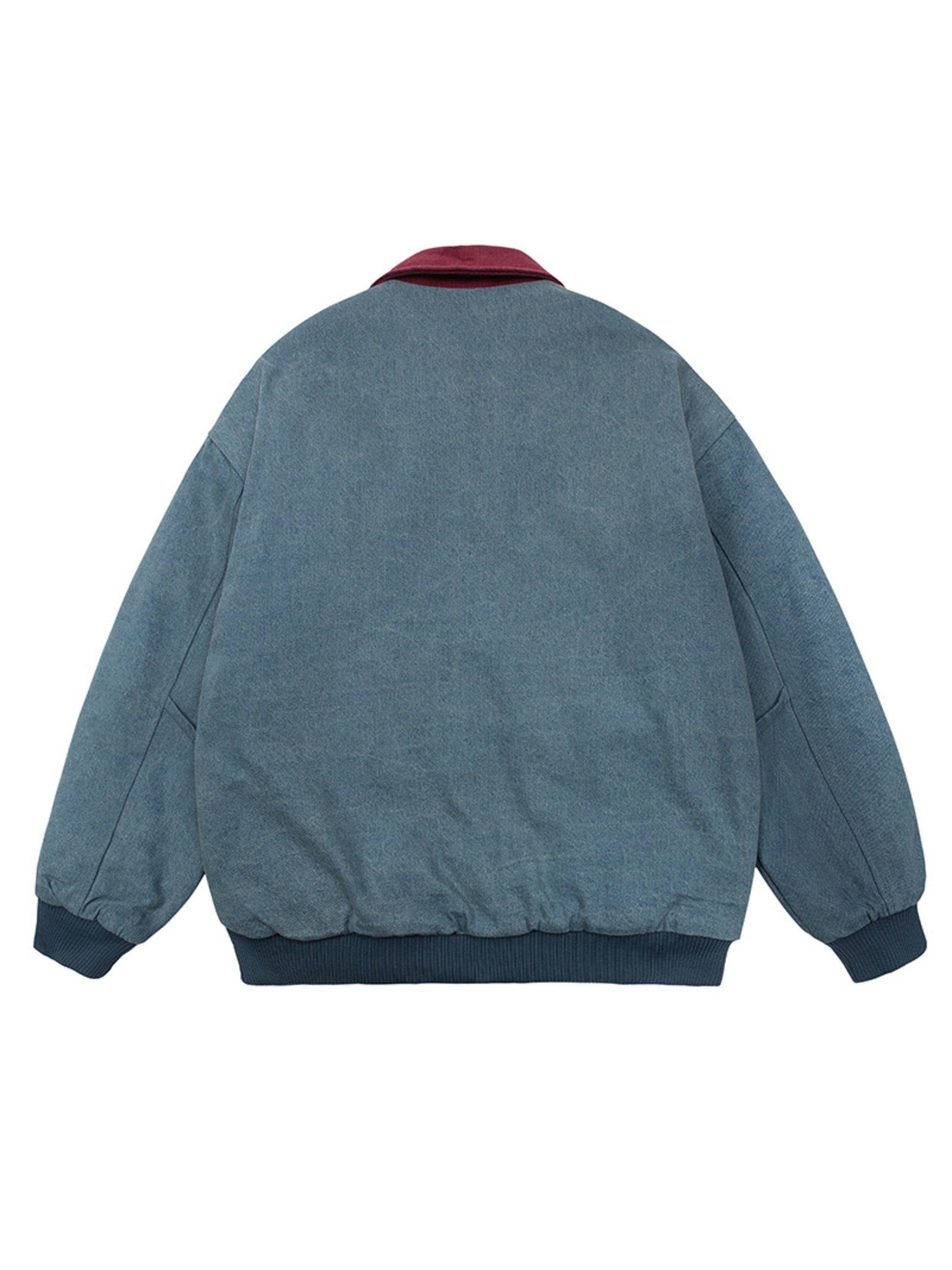 Retro Cartoon Contrast Color Stitching Lapel Jacket