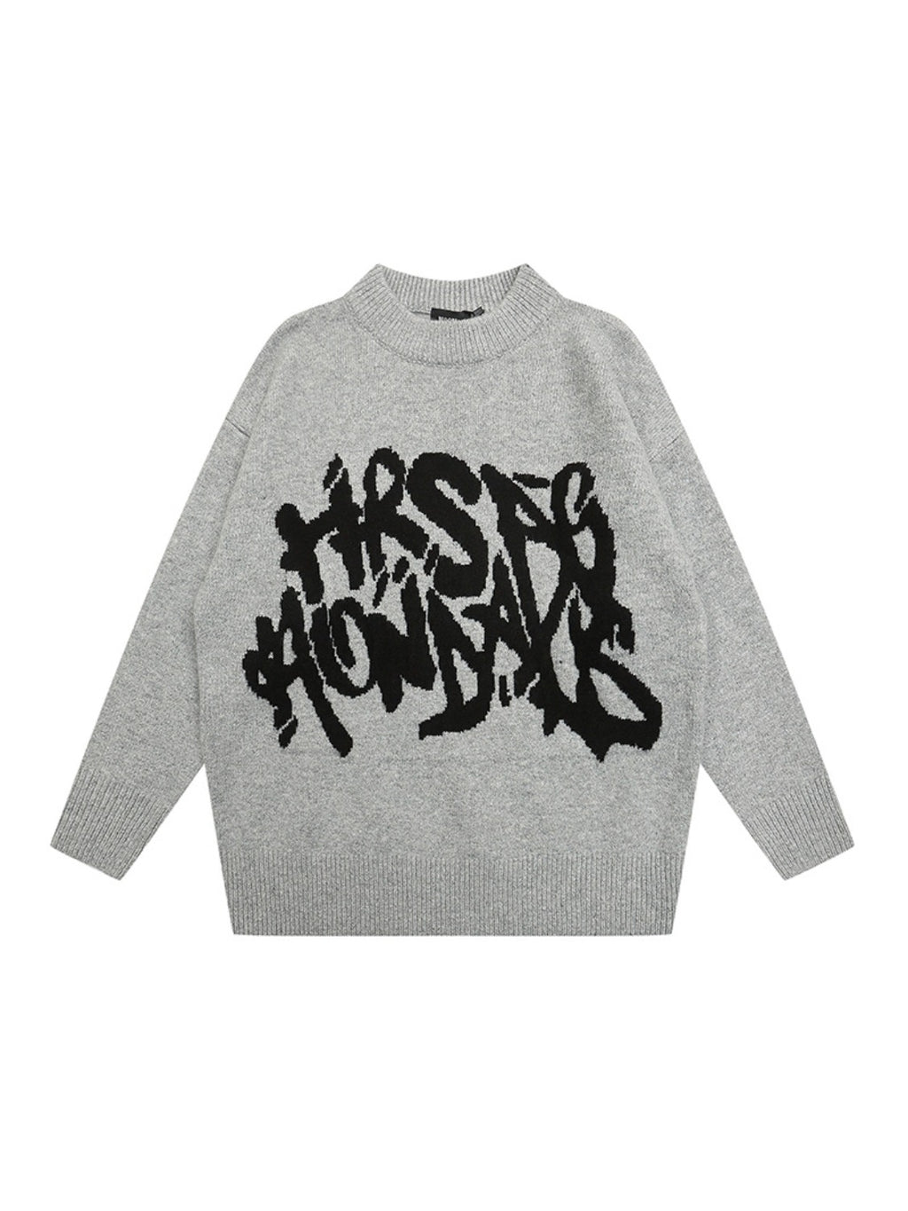 Vintage street Letter Embroidery Sweater