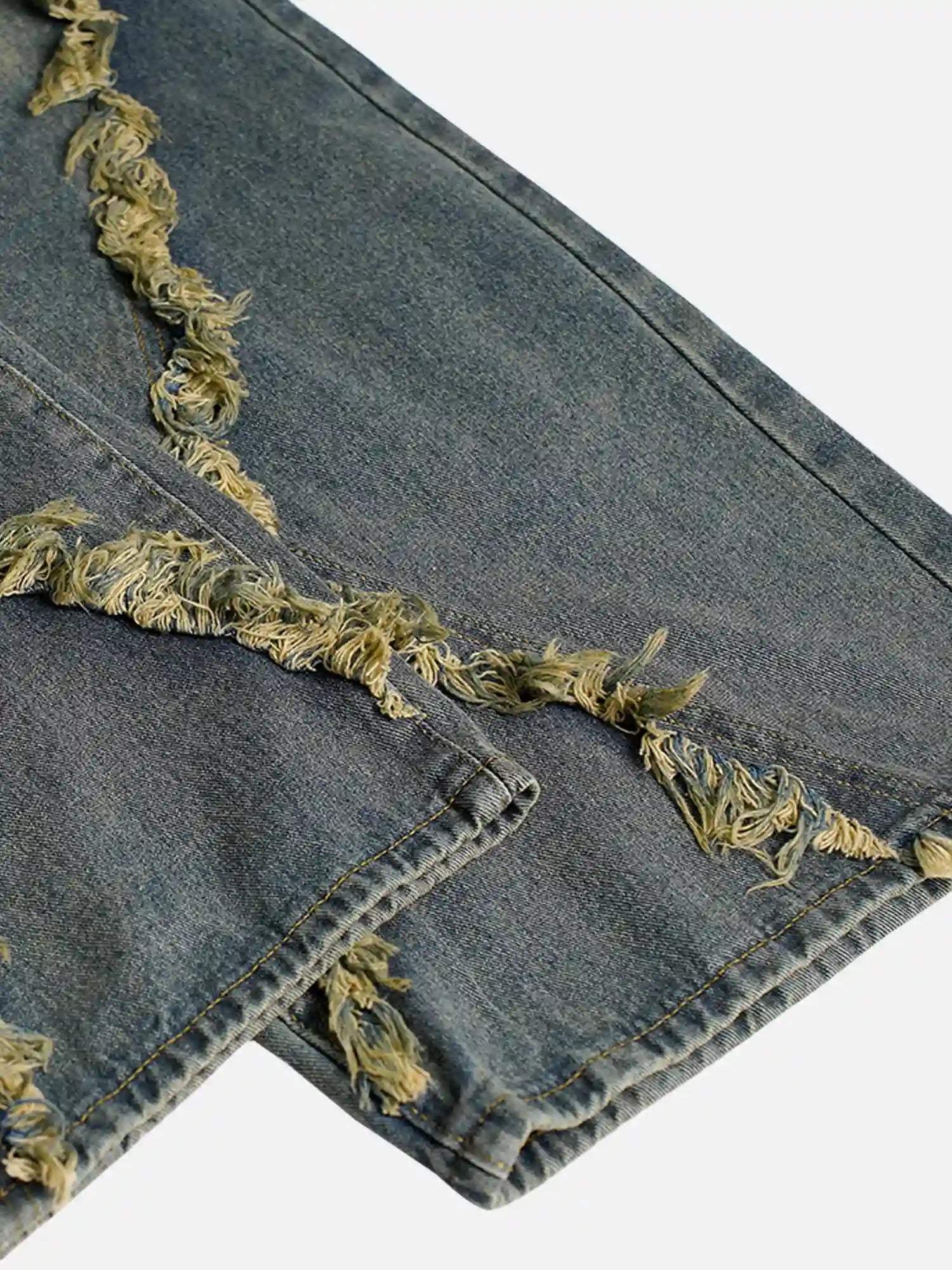 Disguisen High Street Hip Hop Washed Distressed Jeans-2929