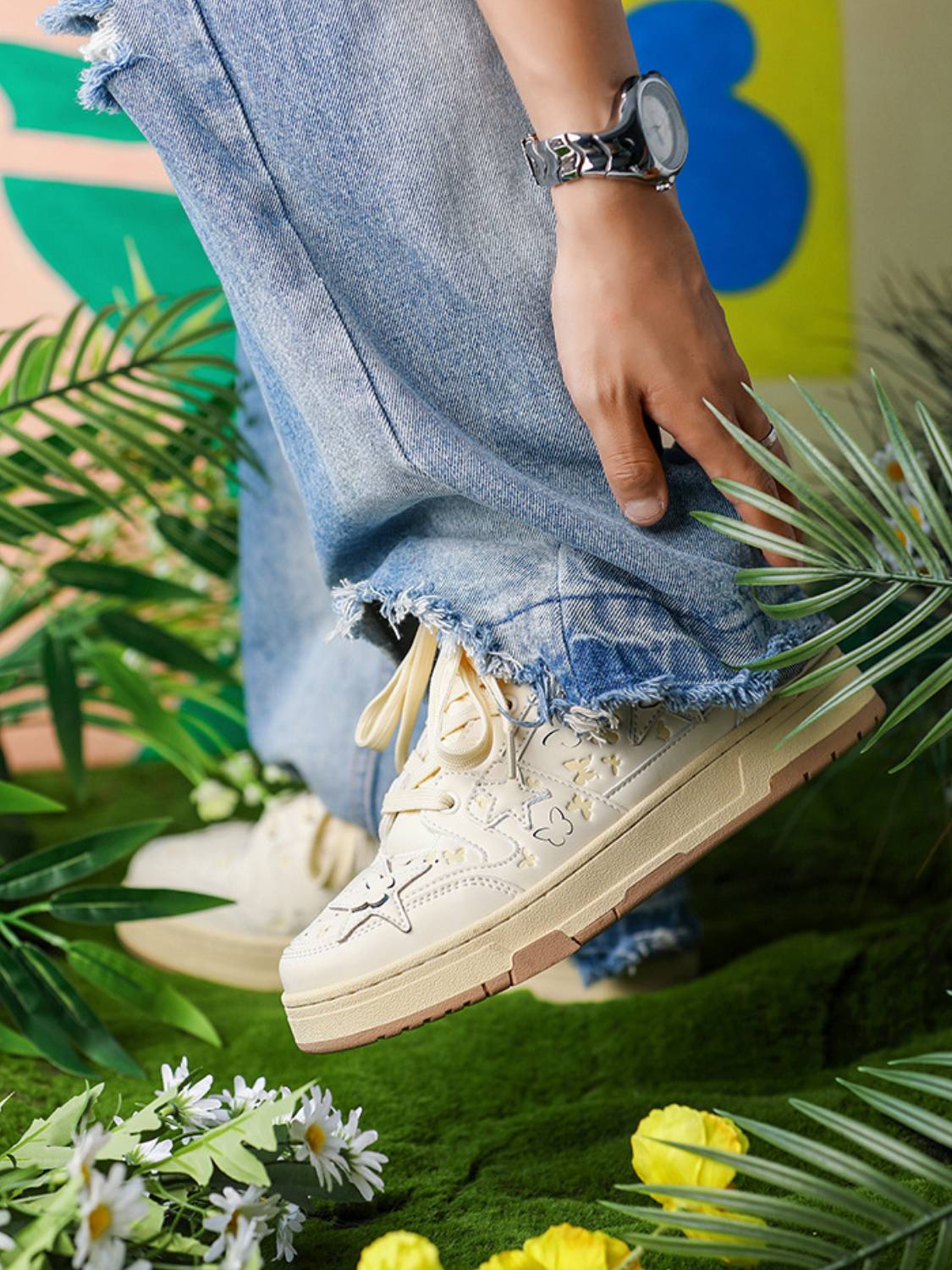 Star & Butterfly Patch Sneakers