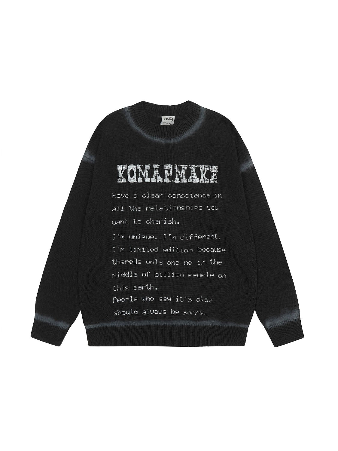 High Street Spray Paint Letter Print Sweater