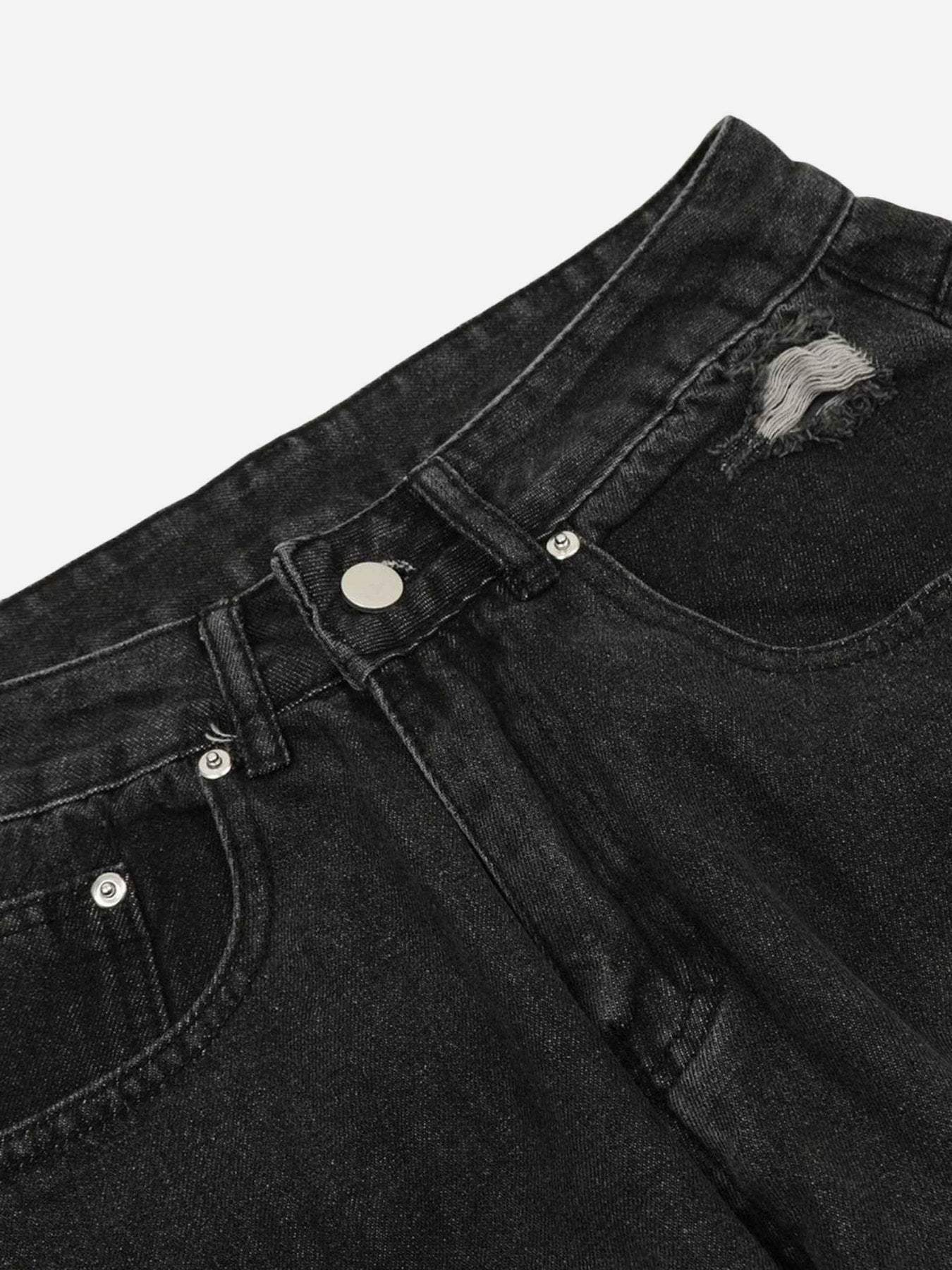 Washed Multi-pocket Work Cargo Jeans