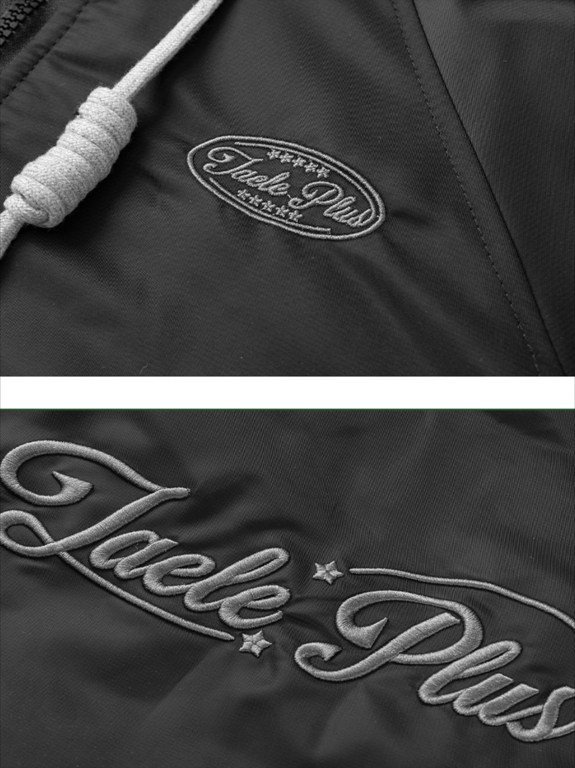 Embroidery Letter Fake Two-Piece Set Coat