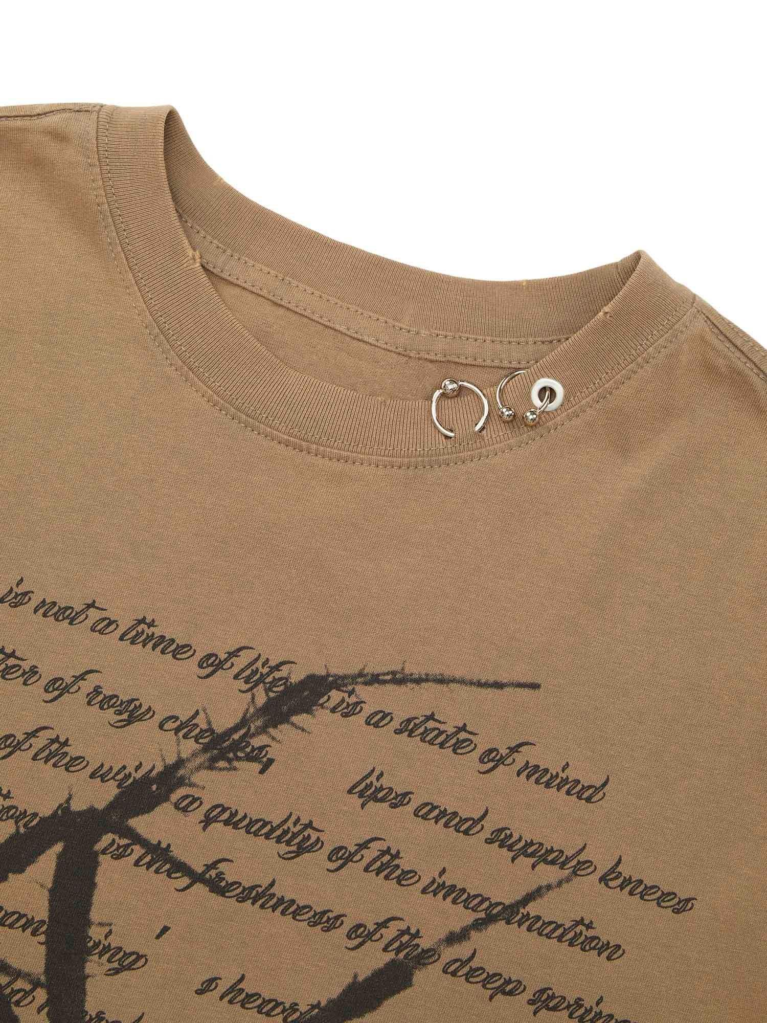 Disguisen Spider Crawling Letters Street Rap T-shirt