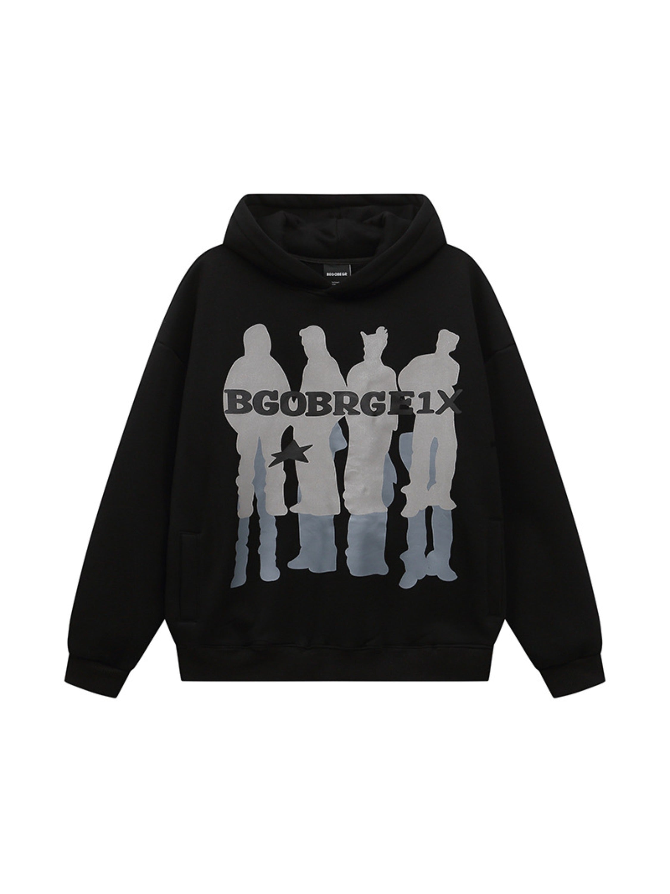 Reflective Character Print Hoodie