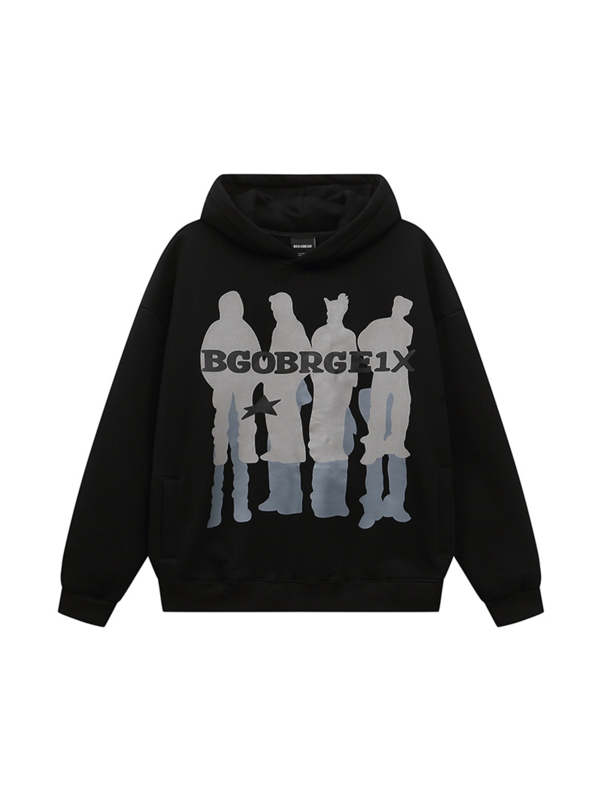 Reflective Character Print Hoodie