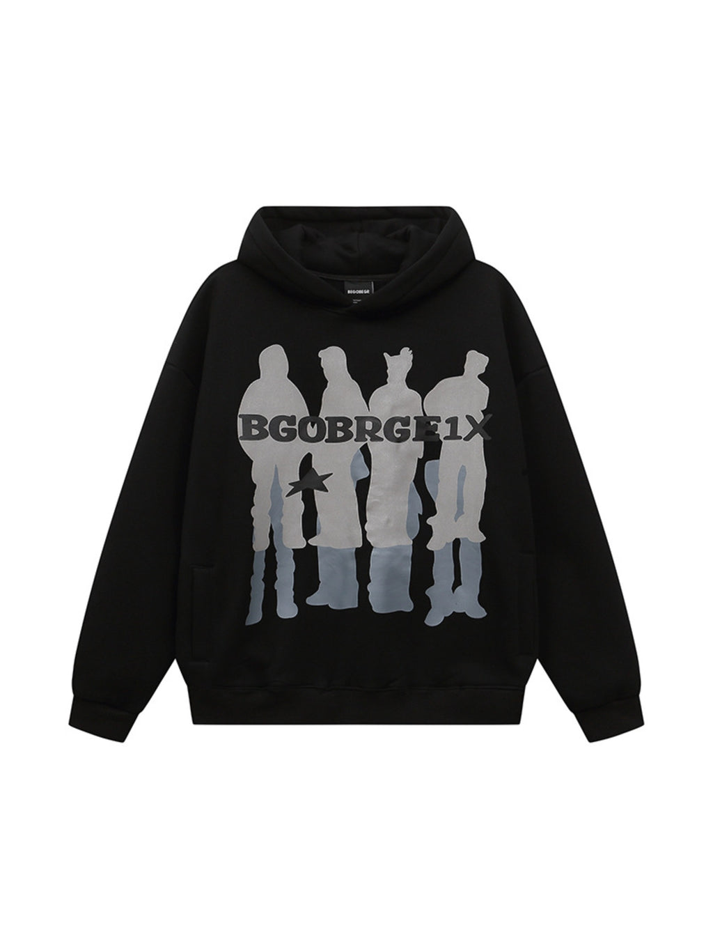 Reflective Character Print Hoodie