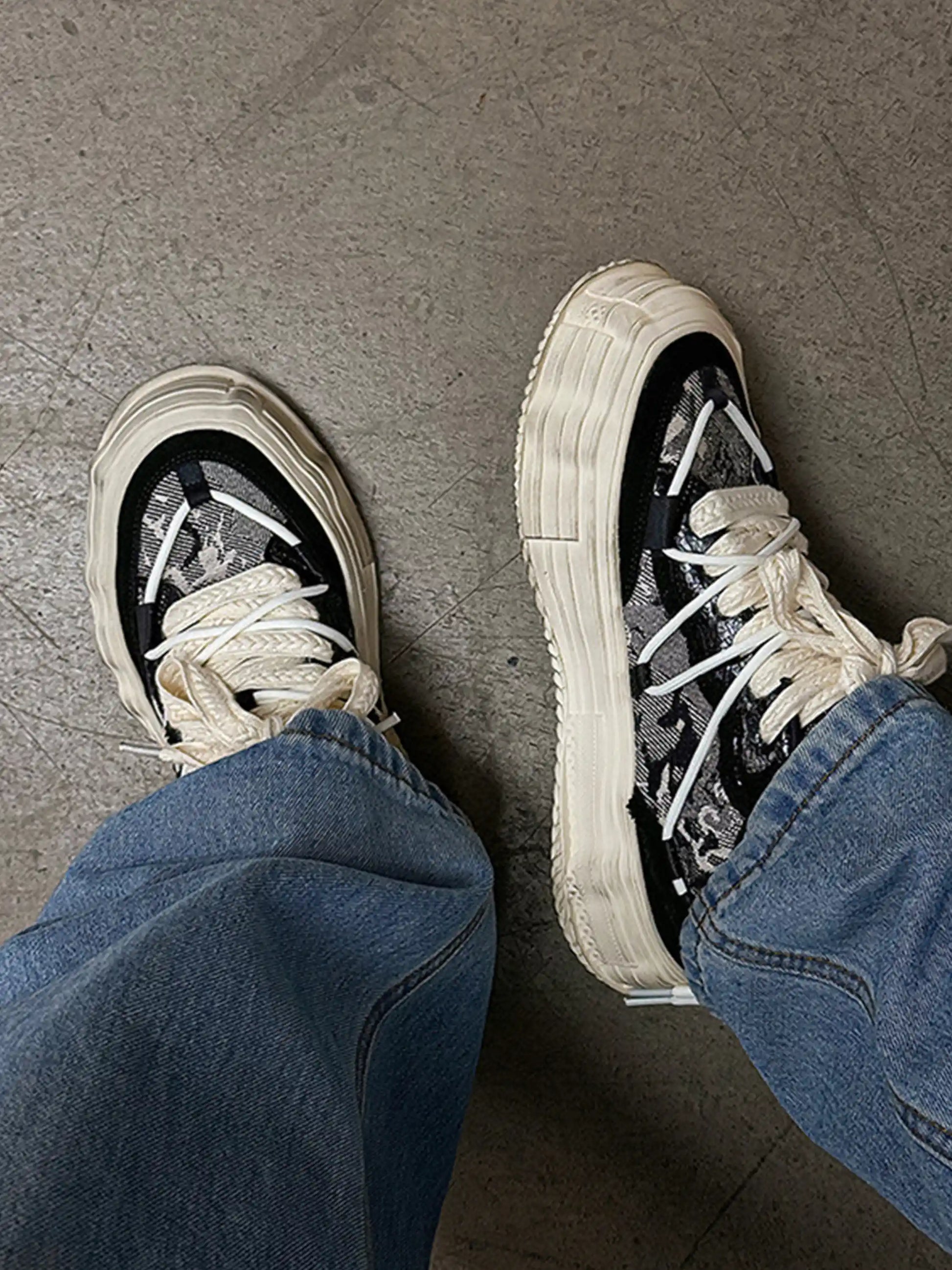 Disguisen Vintage Thick Sole Dissolved Sneakers