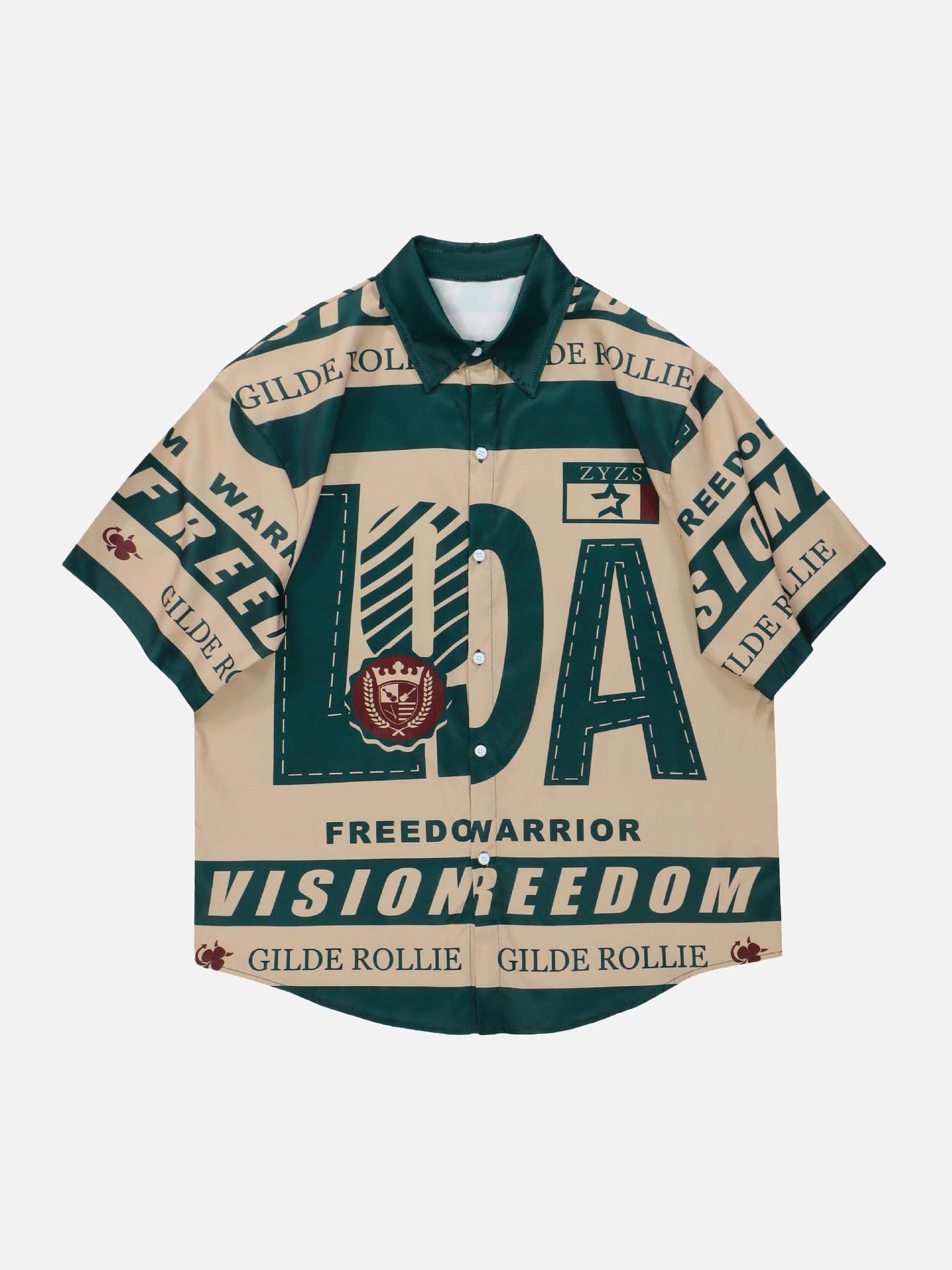 Disguisen American Style Vintage Print Shirt